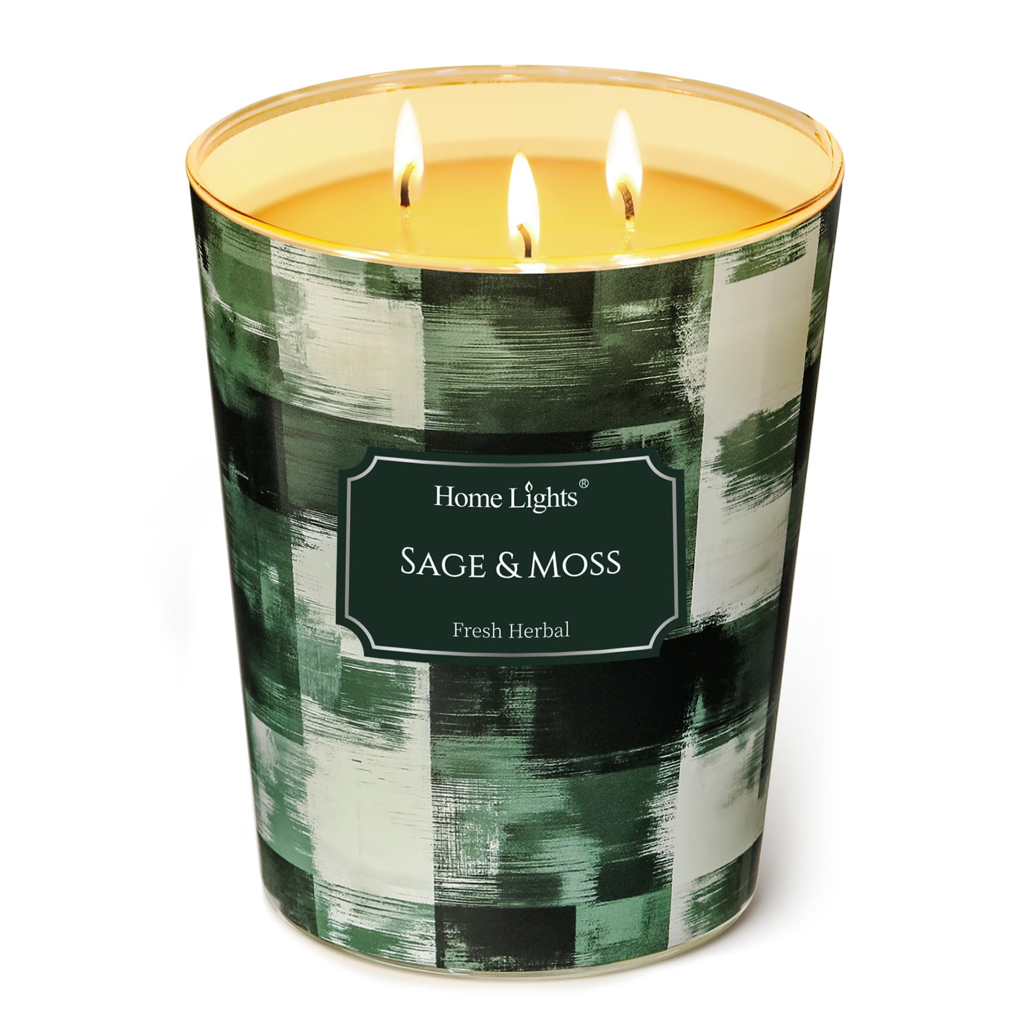 Home Lights 3-Wick Candles for Home Scented - 34oz Soy Wax Candle Long-Lasting Fragrance, Scandinavian Minimalist Design Home Decor and Housewarming Gifts, Coconut Island