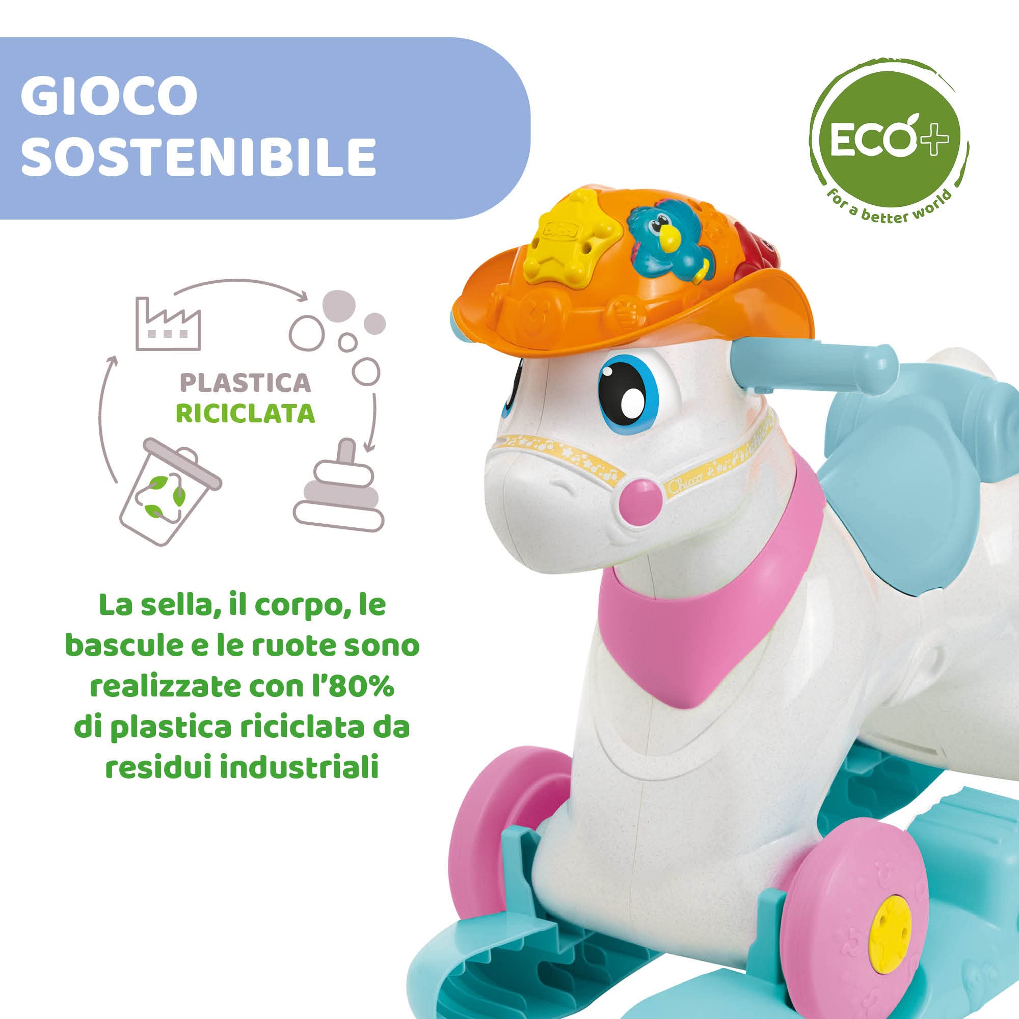 Chicco Cavallo a Dondolo per Bambini Miss Baby Rodeo, Gioco Educativo e Interattivo, Cavallo Cavalcabile Bambina con Effetti Sonori, Max 25 kg, Giochi per Bambini 1-3 Ann