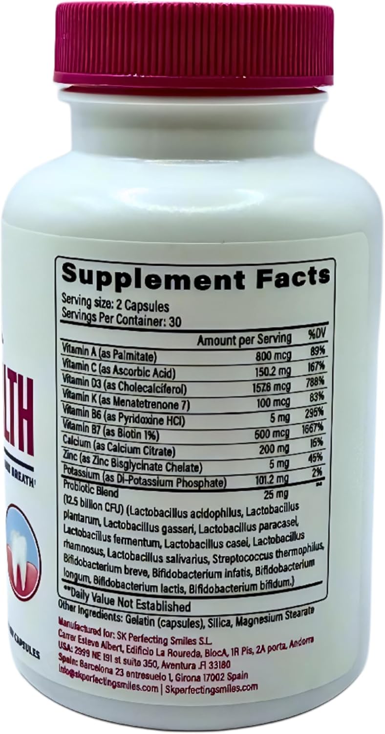 – Premium Daily Supplement for Gum Wellness, Fresh Breath & Tooth Strength – Vitamins, Minerals & Botanical Blend – 60 Count (Pack of 1)