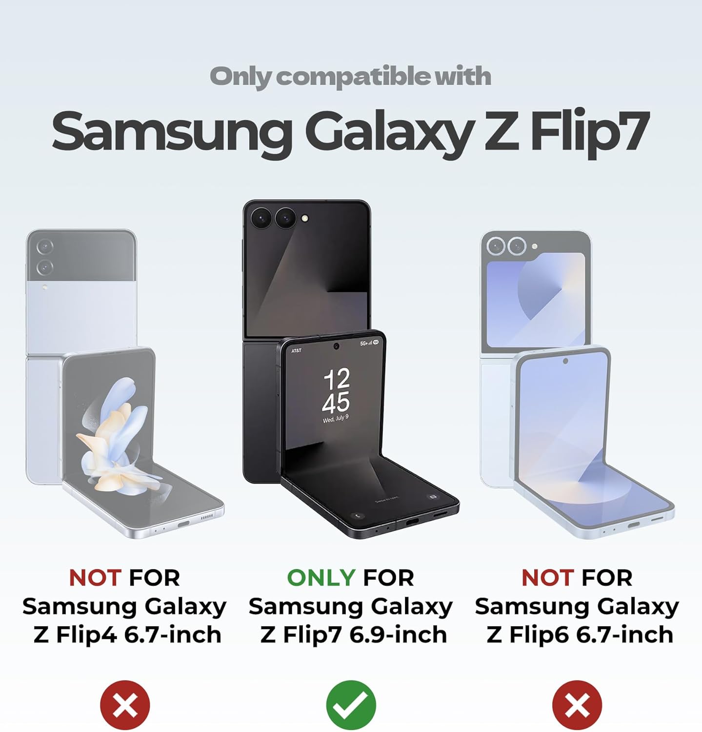 Dexnor for Samsung Galaxy Z Flip 7 Case with Dual Kickstands & Auto-Close Hinge Protection & Screen Protector, Full-Body Rugged Shockproof Protective Cover Bumper Cases for Galaxy Z Flip 7,Black