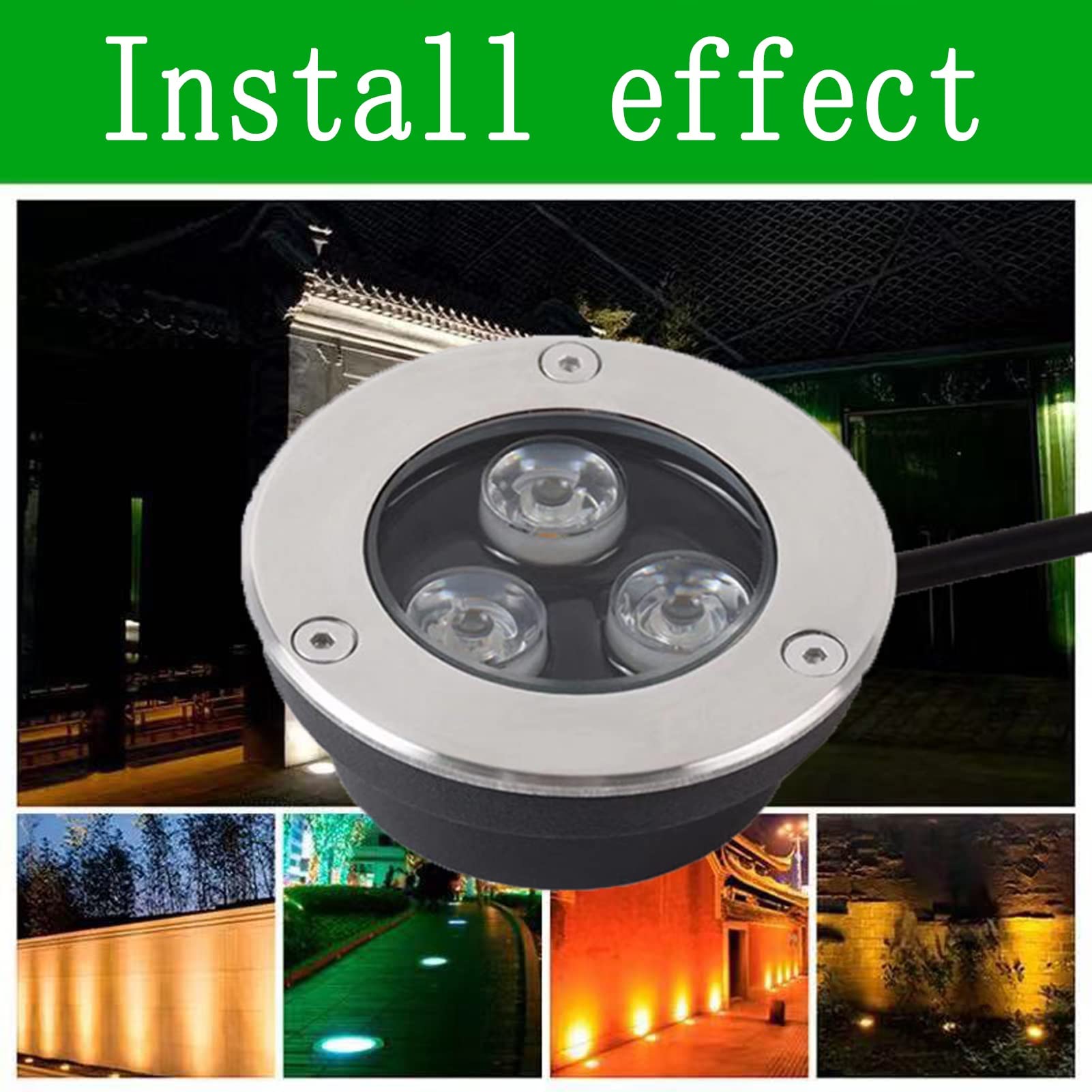 LED-Einbauleuchte für den Untergrund, Brunnenbeleuchtung, Mehrfarbig, rostfreies Aluminium, IP68, wasserdicht, Poolbeleuchtung für Teich, Brunnen, Deck, Wegbeleuchtung
