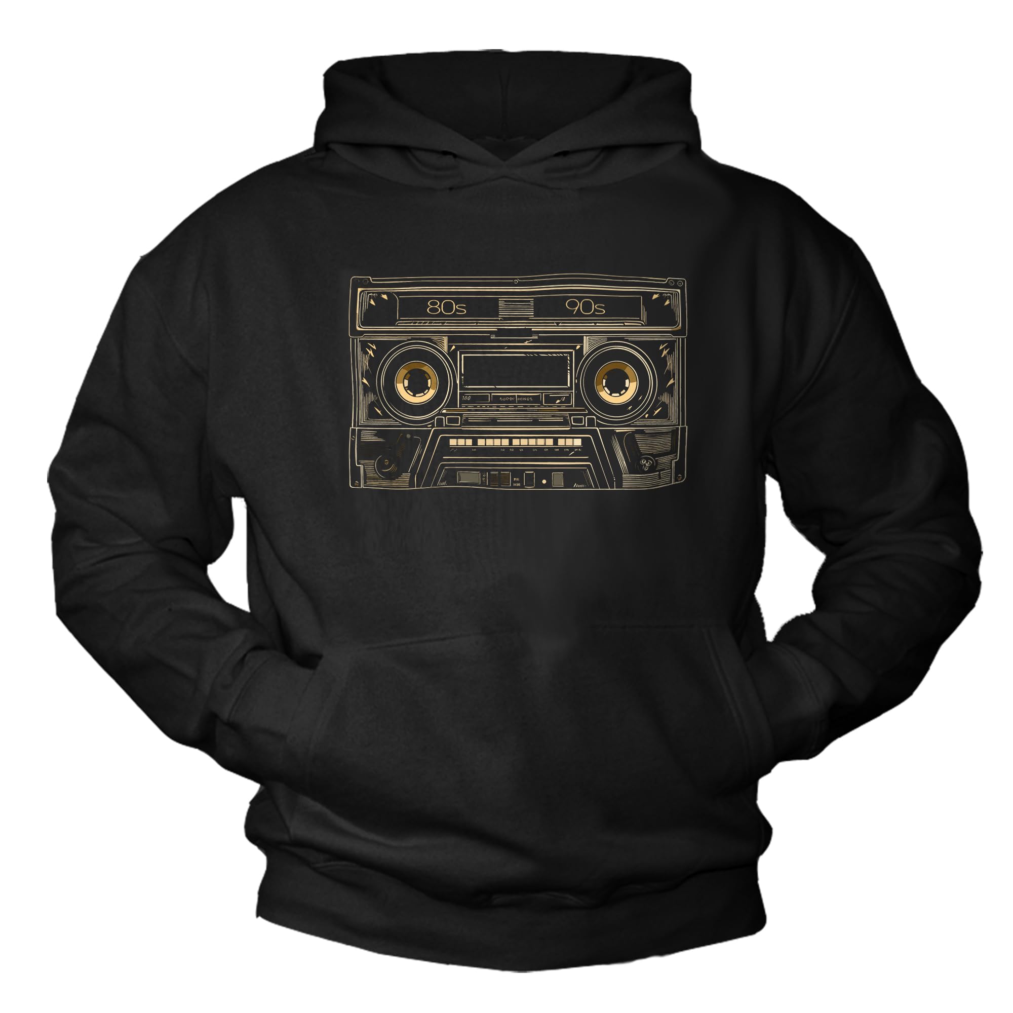 MAKAYA Hoodie da Uomo con Motivo Hip Hop Felpa con Cappuccio con Cassetta Tape Mixtape Pullover Maglione Sweatshirt