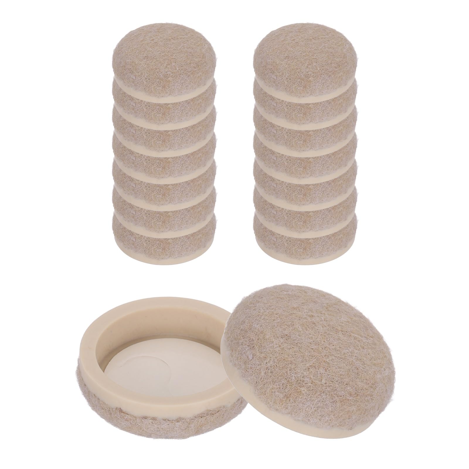 uxcell Furniture Sliders, 16Pcs 1" - Formed Felt Round Sliding Pads, Chair Glides for Carpeted Tile Vinyl Hardwood Floors (Beige)