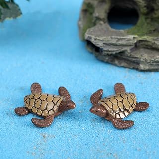 LONCESS Miniature Sea Turtle Figurine, Mini Sea Turtle Fairy Garden Accessoriesfor Fish Tank Decoration, Succulent Planter, Micro Landscape, Fairy Garden Decor, Cake Toppers, Fish Tank Decoration