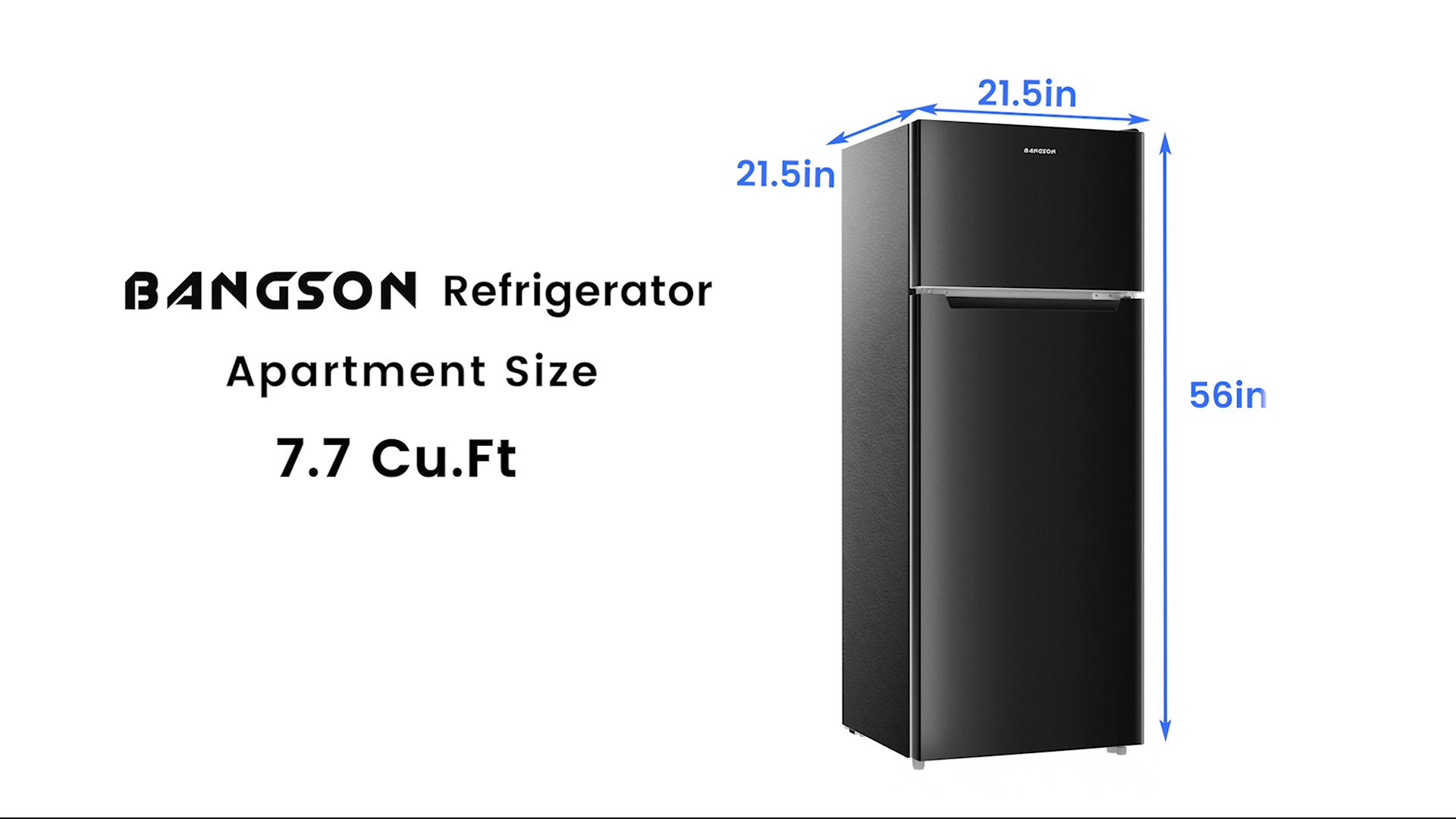 BANGSON 7.7 Cu.Ft Refrigerator with Freezer, Apartment Size Fridge with Top Freezer, Large Capacity, Energy Saving, Adjustable Thermostat, Low Noise, Black - Image 8