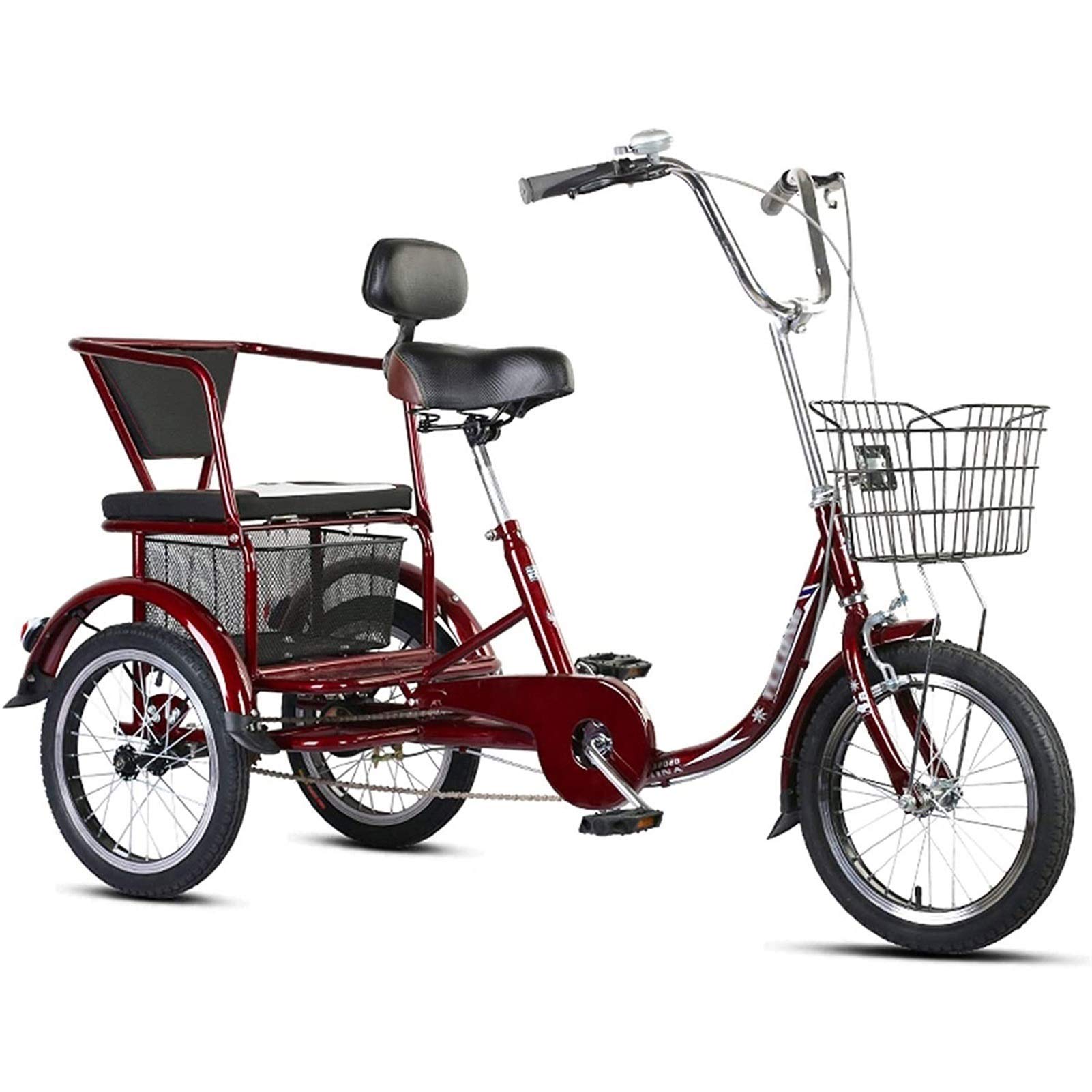 Amazon.co.jp: 三輪自転車、バスケット付き大人用三輪車 大人用3輪