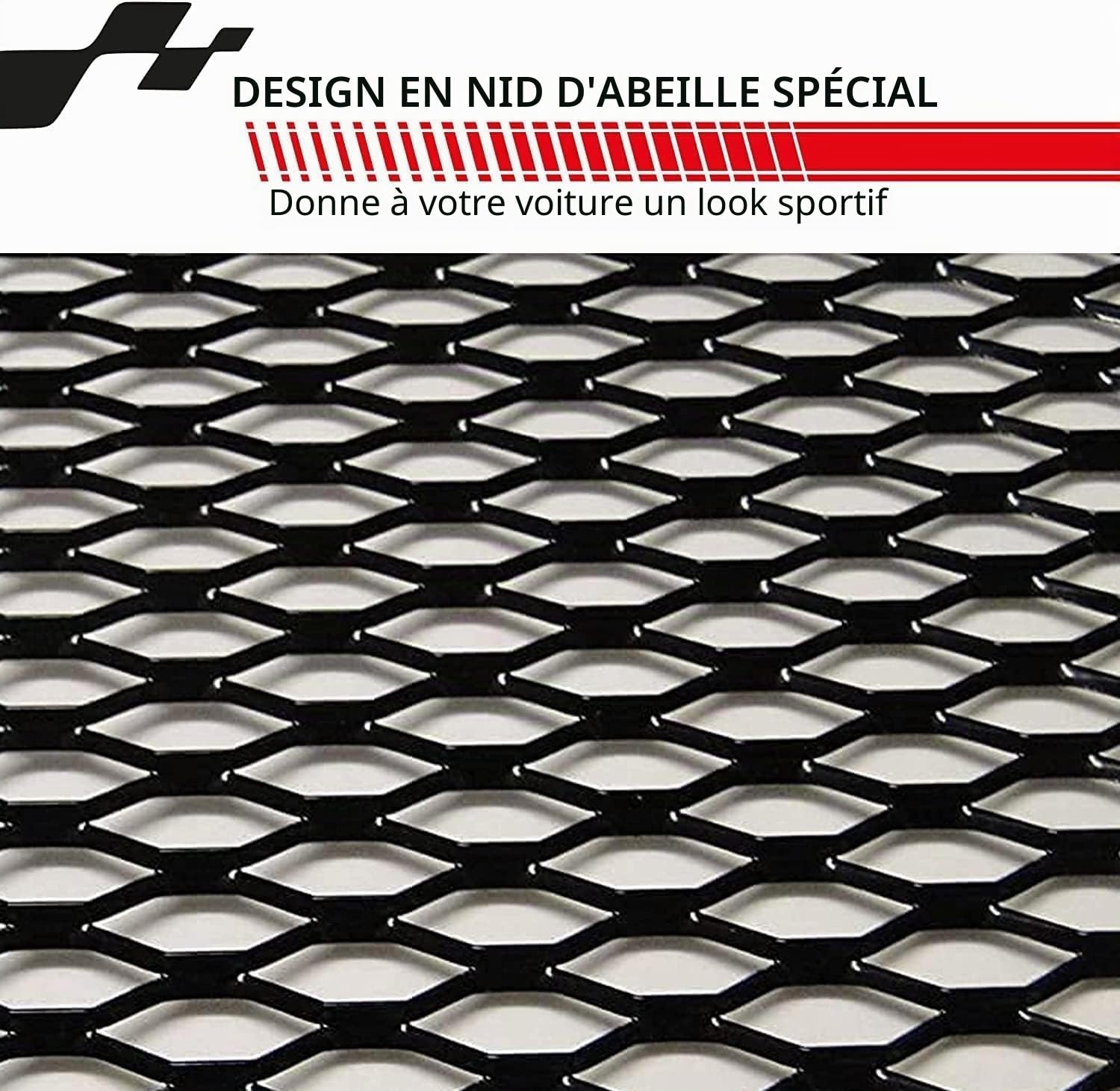 Grille de course en aluminium pour course - Dimensions : 100 x 33 cm - 100 x 33 cm - Chromé