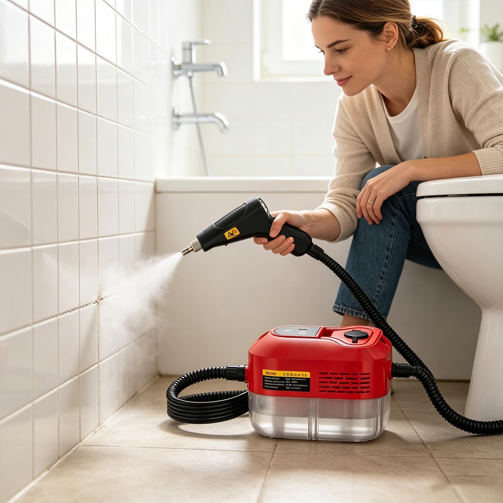 Dampfreiniger Für Zuhause 2500 W, Tragbar, Hohe Temperatur | Dampfreiniger Für Sämtliche Arten Von Haushaltsreinigungen Geeignet Für Polster, Couch, Teppich, Möbel, Fenster, Boden Und