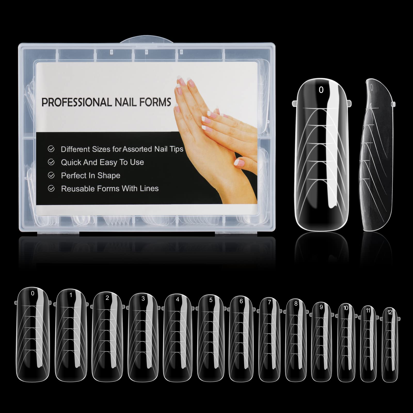 BNGDual Nail Forms For Gel Builder 130 Pcs Dual Forms Upgraded Style, Professional Polymer Gel Nails Extension Mold Full Cover Acrylic Nail Molds Quick Building