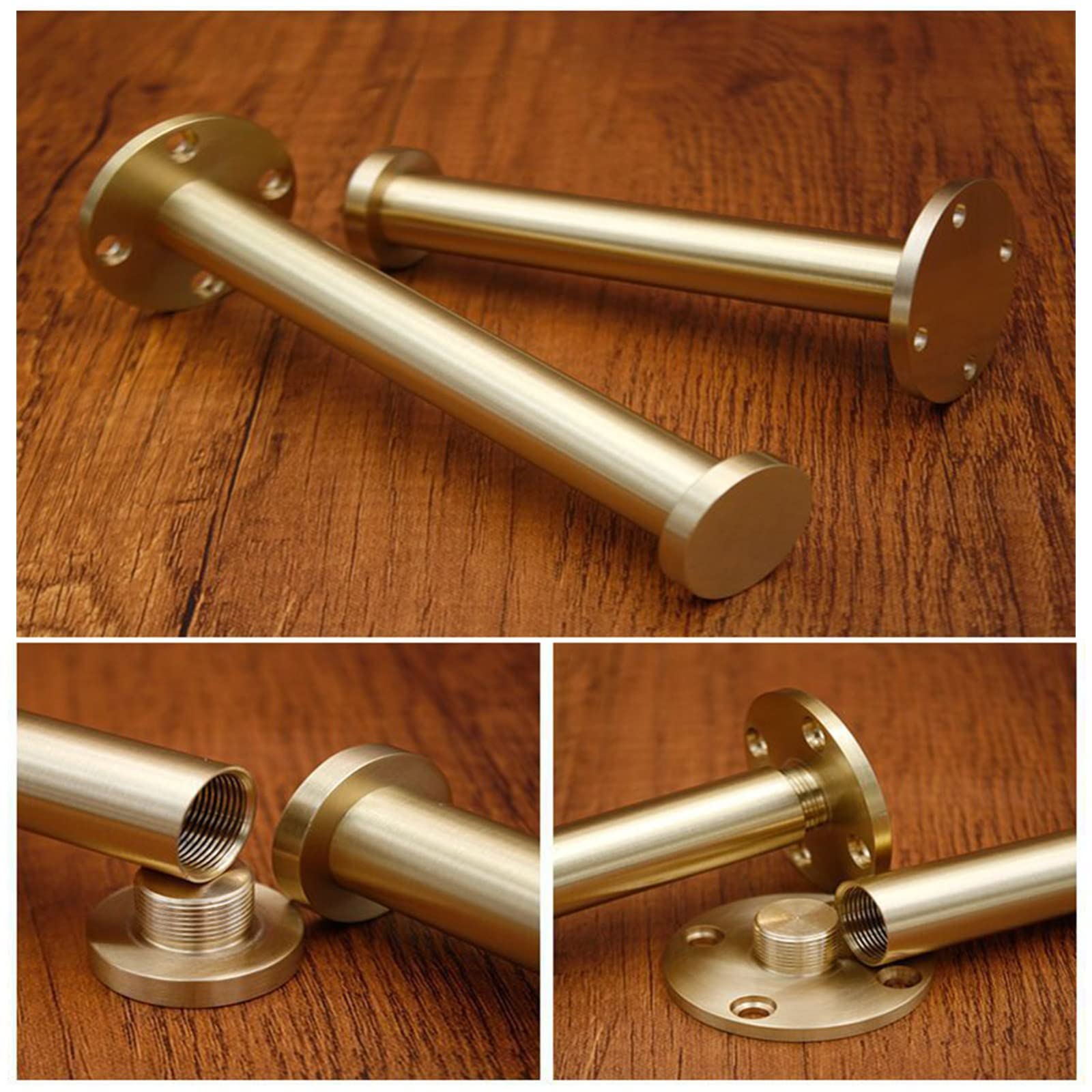 Juego de 4 patas de latón ajustables para muebles de armario, mesa de café, soporte de TV, gabinete de baño, sofá, silla, acabado dorado, 110 mm, kit de accesorios para mejorar el hogar