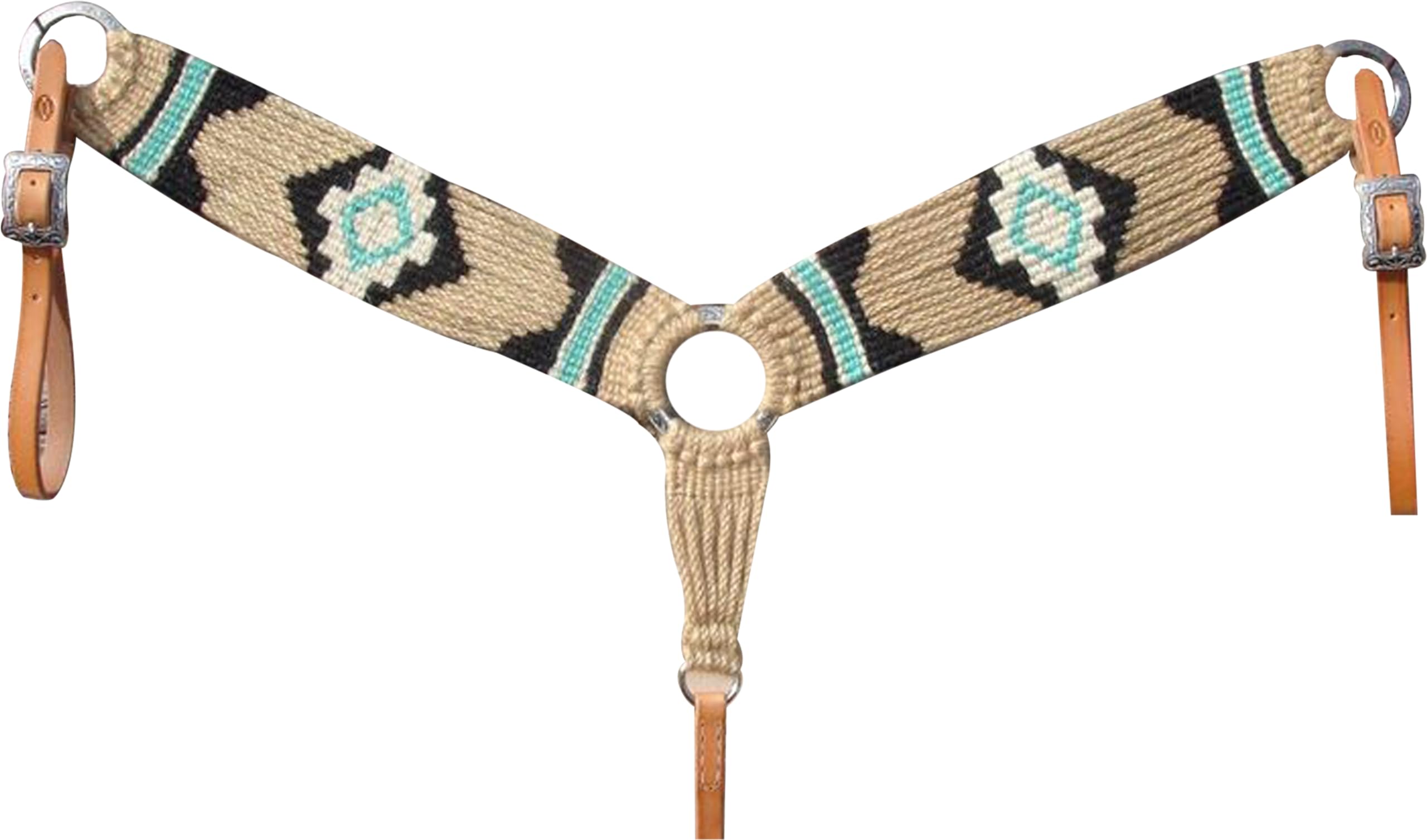 Cheval's International Western Mohair Horse Breast Collar, Handmade Premium Wool & Leather Equestrian Tack, Adjustable, Durable & Comfortable Saddle Breastplate for Horses - Beige, Pony โ image 1