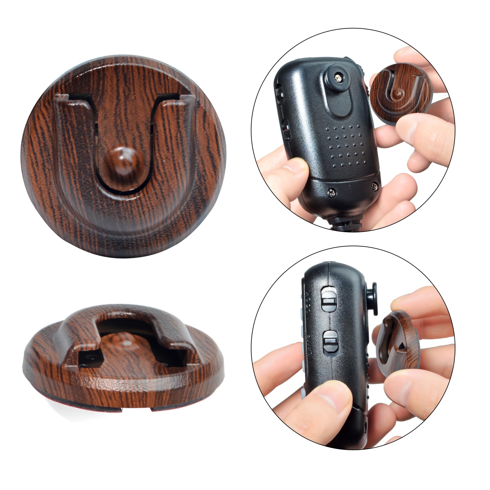 UAYESOK Radio Mic Mount, CB Radio Microphone Holder, Hang Up Clip Holder Mount with 3M Self Adhesive Back for Midland Kenwood Motorola CB Ham PMR