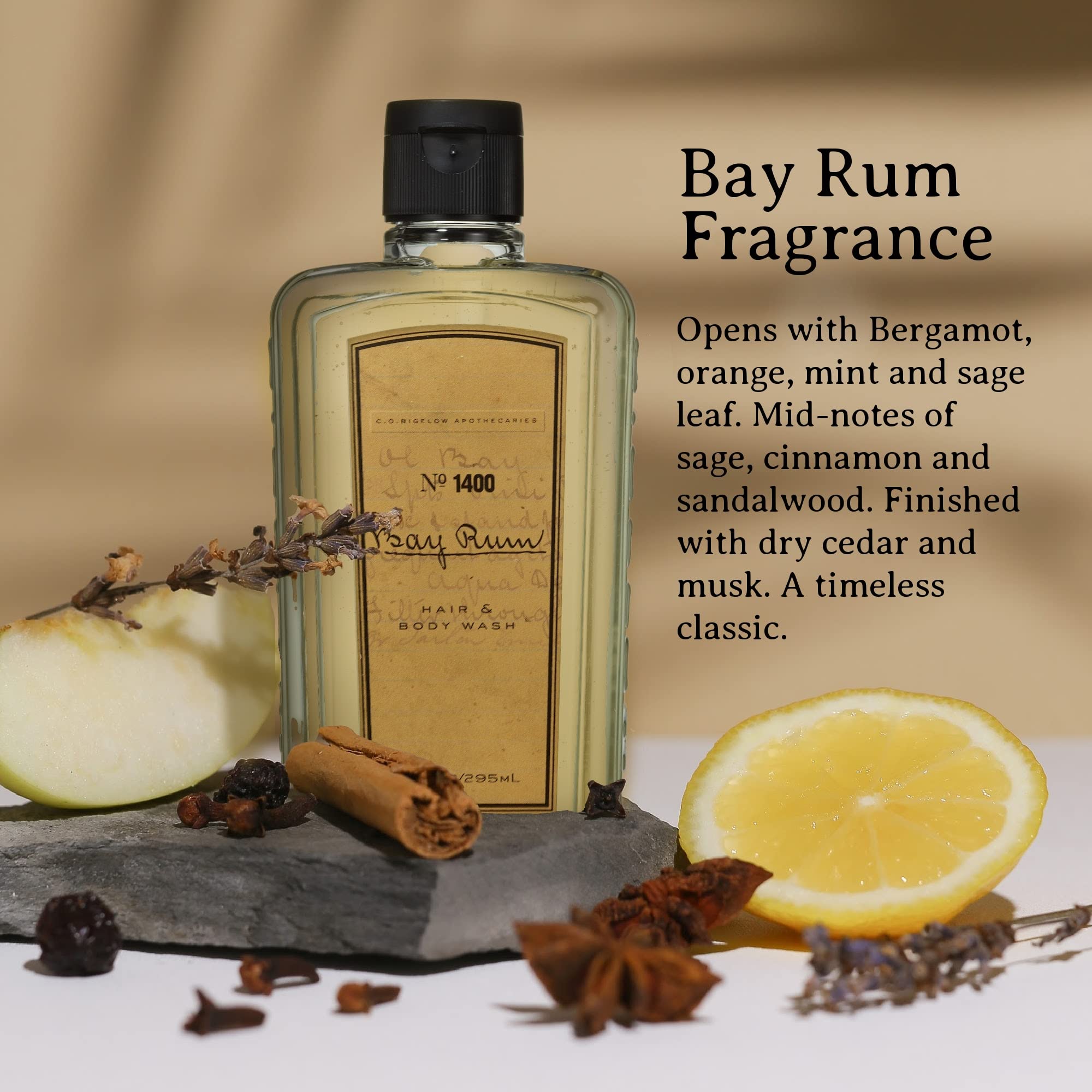 C. O. Bigelow CO Bigelow Bay Rum Flüssigseife für Männer Haar- und Körperseife Nr. 1400, 10 fl oz. Flüssigseife für Körper und Männer Shampoo inkl