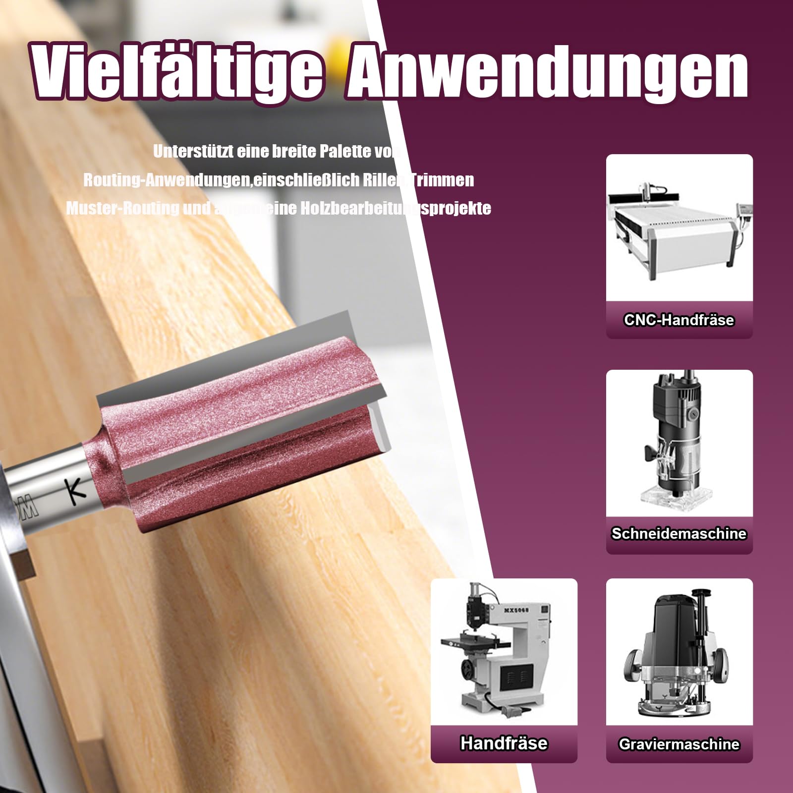 Fresa a scanalatura a 3 taglienti con gambo da 8mm, Ø28mm lunghezza di lavoro 20mm professionale in metallo duro fresa a scanalatura standard per legno pannelli ad alta densità accessori