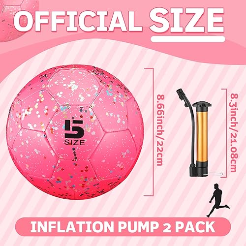 Miniatura 2 de Juego de 2 pelotas de fútbol de Navidad tamaño 5 con bombas, suministros de donación de caridad cristiana, pelota oficial de partido, purpurina y