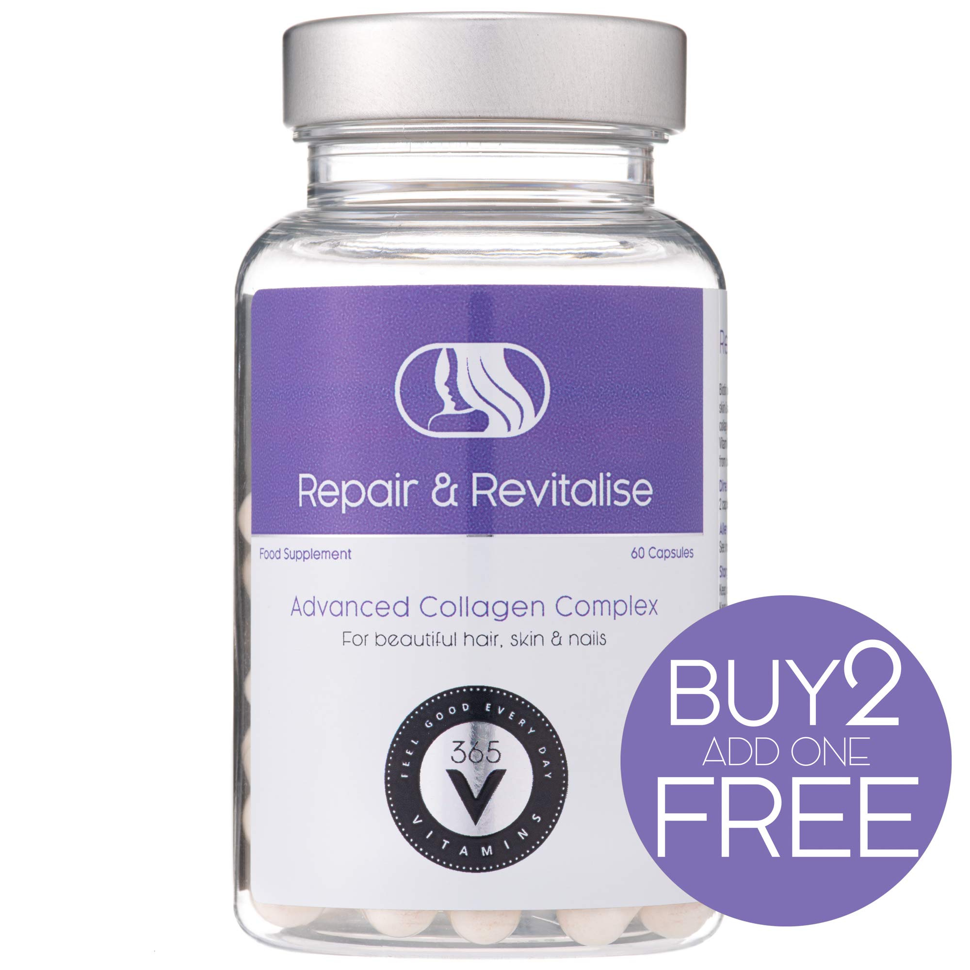Marine Collagen Tablets | Premium Collagen Supplement Formula Enriched with Biotin, Hyaluronic Acid & Natural Bamboo Extracts for Hair, Skin, Nails & Joints | 60 Marine Collagen Capsules