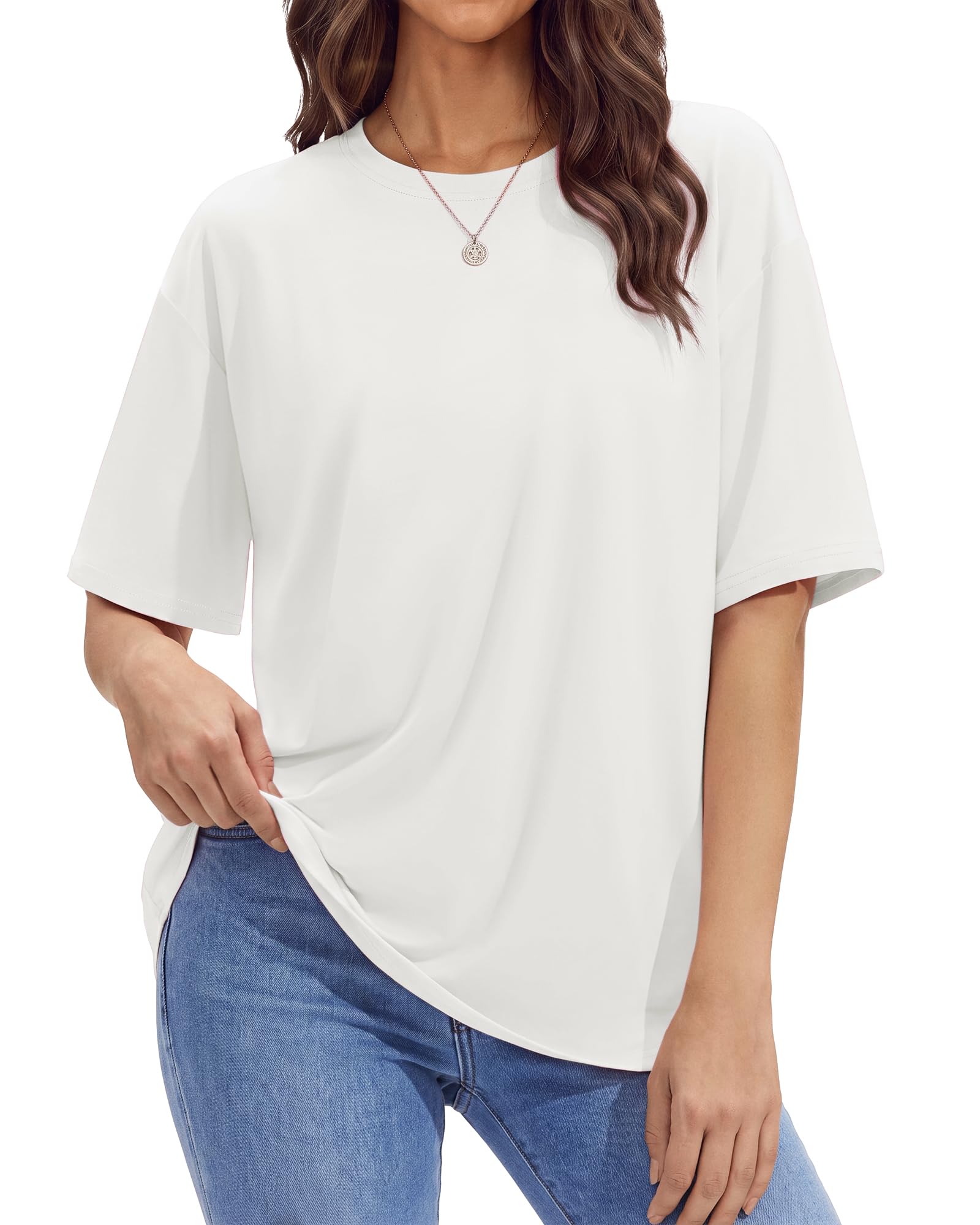 Womens Oversized Tee Shirts Loose Fit Buttery Soft Tshirt Casual Top