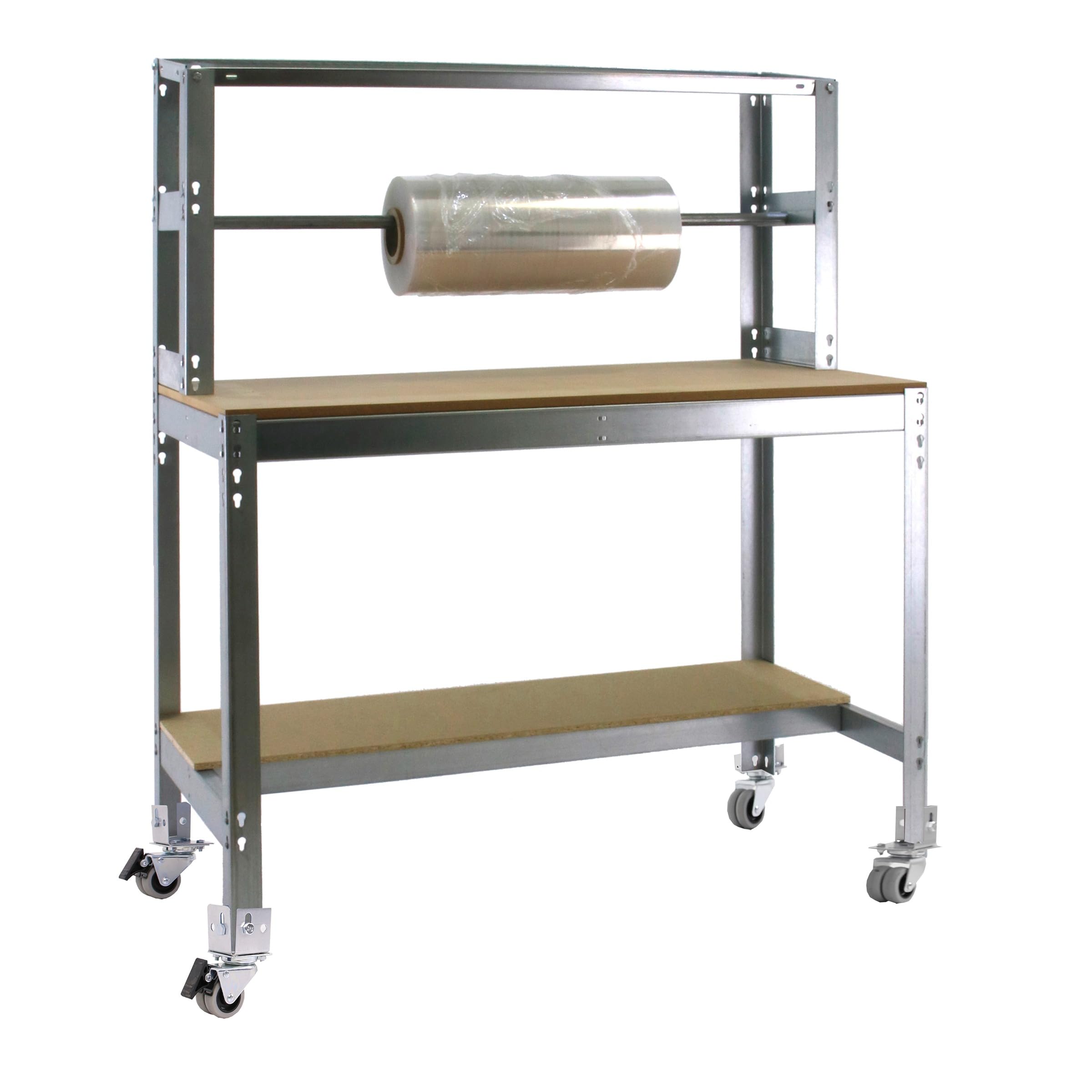 Simon Rack Banco de Trabajo Taller, Capacidad Carga 120 kg, 1520x1510x760 mm, Mesa de Trabajo, Incluye Ruedas, Galva/Madera - BT4