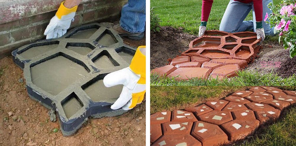Iso Trade Paving stone mould – cobblestones Medium Paving Concrete Stepping Stone Mould Molds Stones Slabs Garden Patio Driveway Pathmate Pavement Mold Paving Concrete 5174 marca