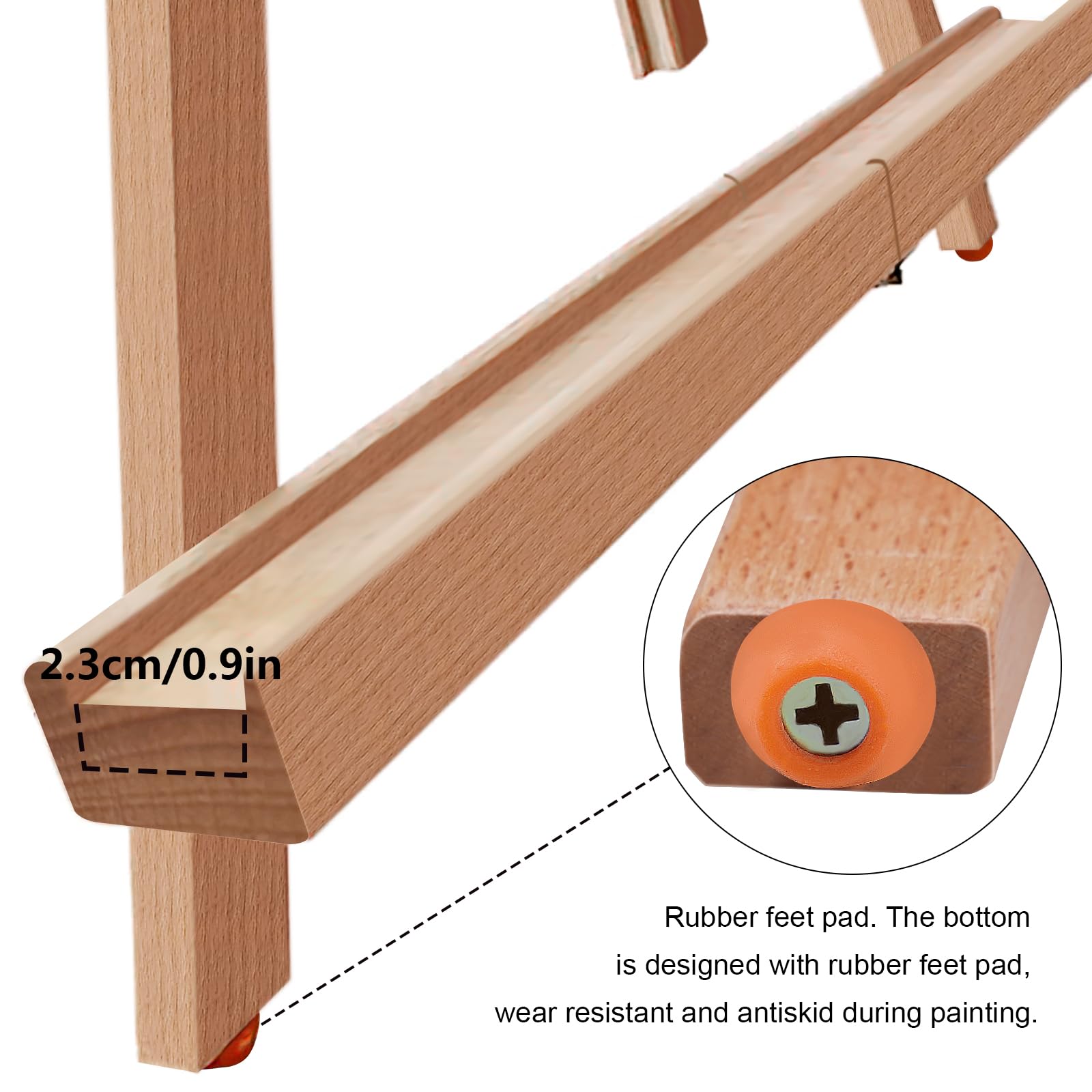 Miratuso Caballete de pintura, caballete de mesa plegable de madera con capacidad para lienzo de hasta 21 pulgadas, caballete de escritorio portátil adecuado para artistas, principiantes, estudiantes
