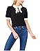 CeCe Puff Short Sleeve Contrast Collar & Bow Top - Main View