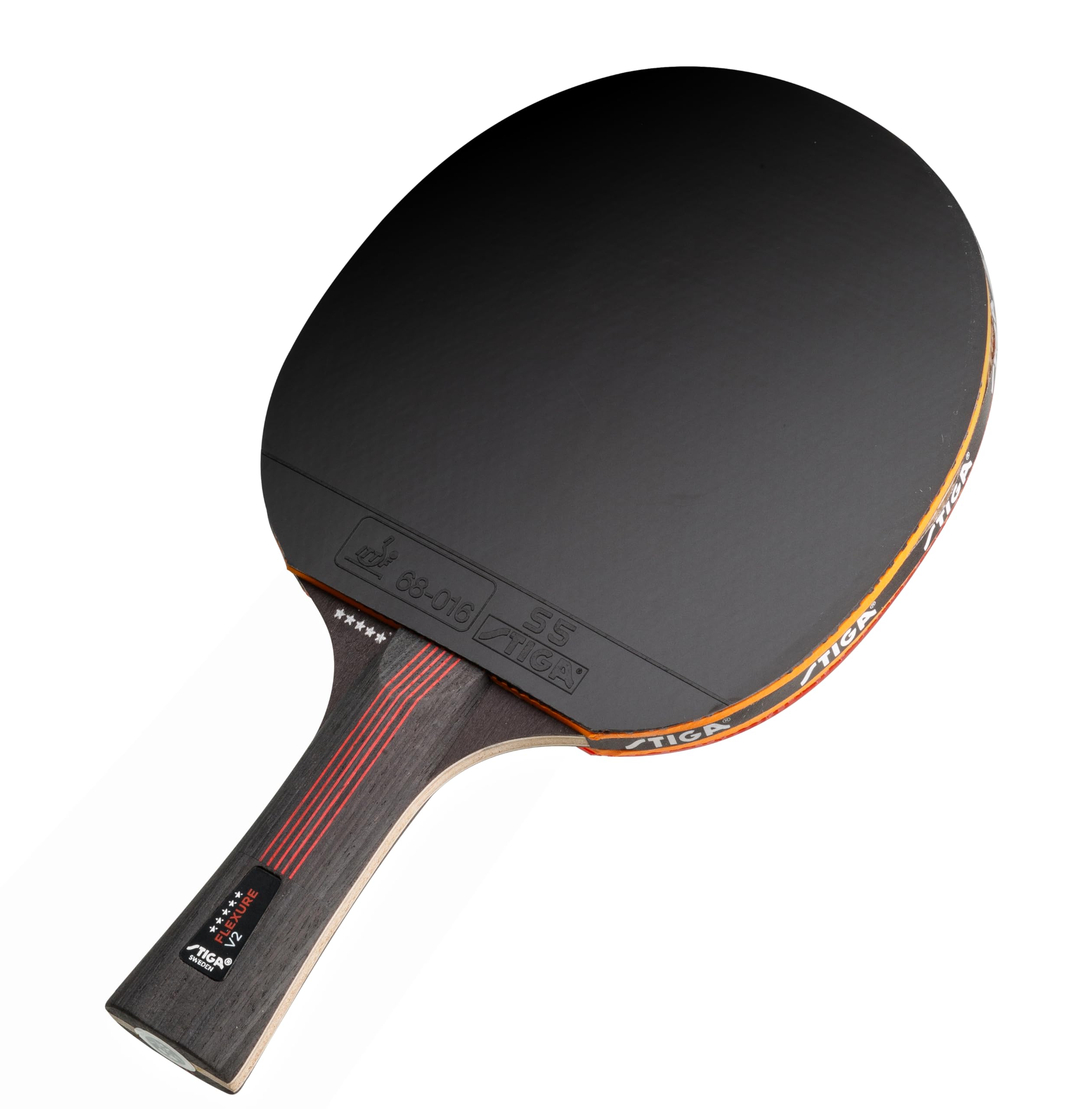 STIGA Flexure V2 Raquette de Ping-Pong, Raquette de Tennis de Table 5 étoiles, Revêtements STAR5 approuvés par l'ITTF, Prise Ergonomique - pour Les Joueurs offensifs