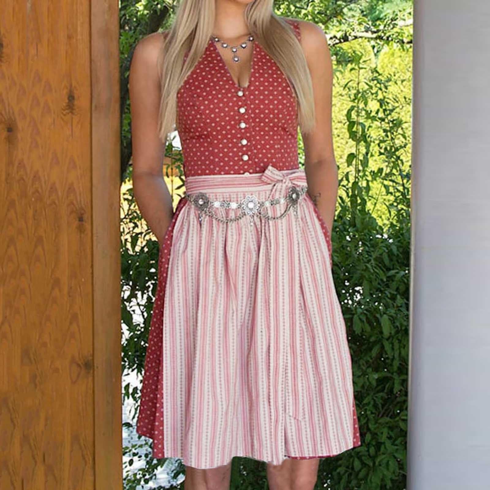 Dirndl Grosse Grössen Trachtenkleid Damen Dirndel Dirndlkleid Midi Lang Schürze Spitze Gr 48 Für Kurz Wiesn Outfit Modern Trachten Oktoberfest Dirdl Langes Dir Dl