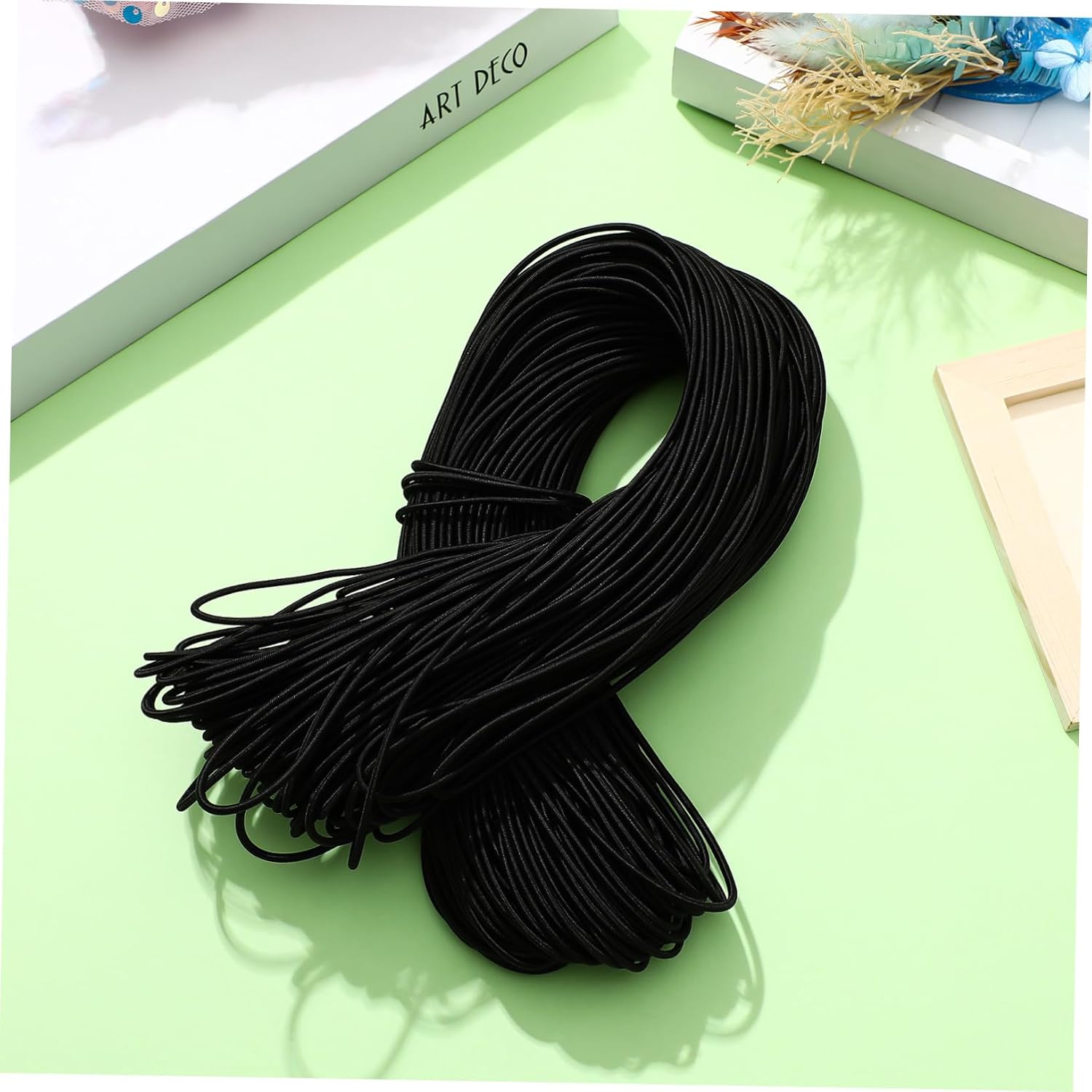 Gadpiparty 100m Round Elastic Cord Stretch Bungee String for DIY Craft Mask Making Decorative Elastic Band