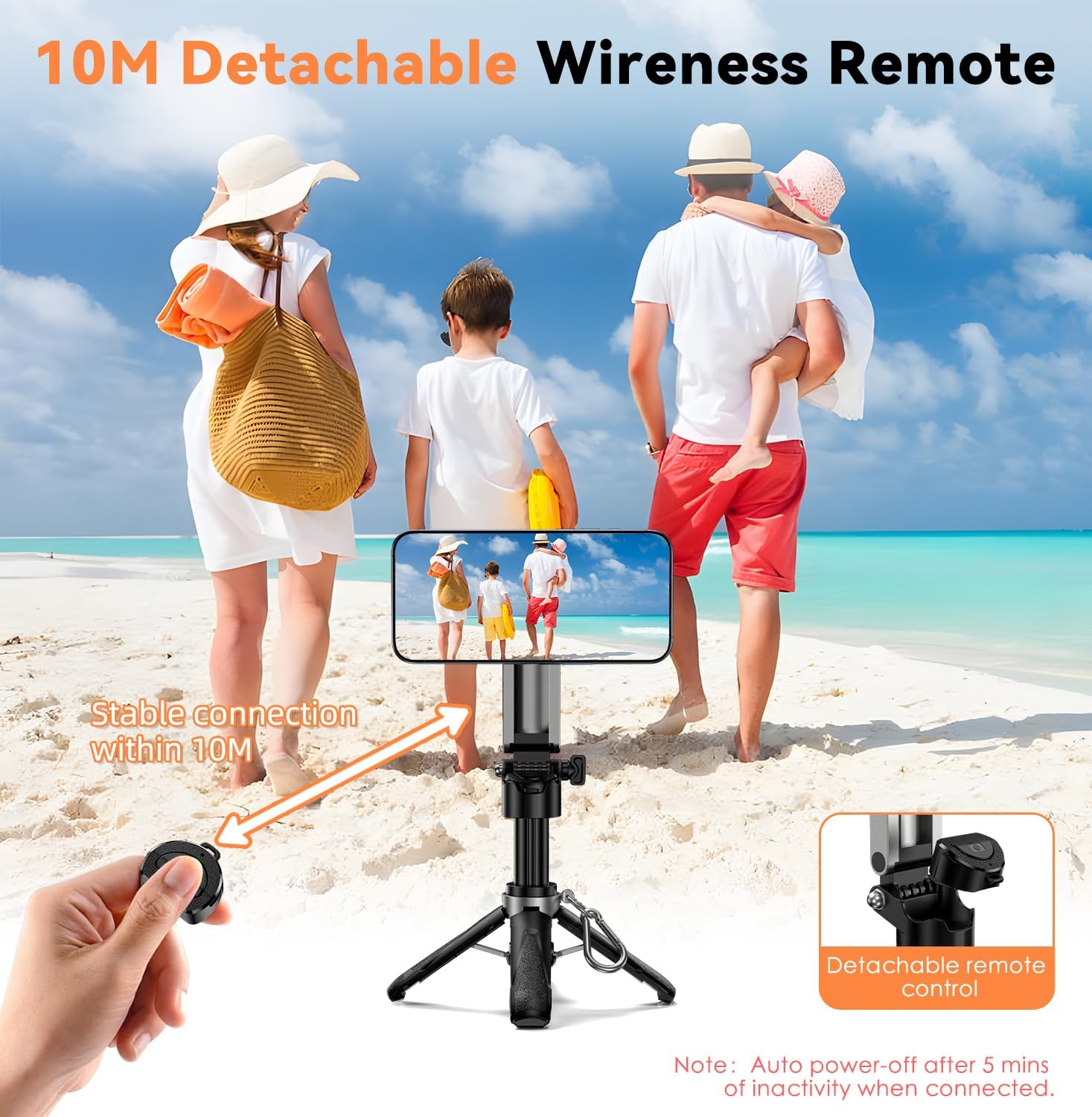 Magnetic Selfie Stick for iPhone, 4-in-1 Multifunctional Minni Pocket Tripod with 360° Rotation, Phone Handle Grip Stand, Detachable Remote/Clip for MagSafe/Androide for Photograph