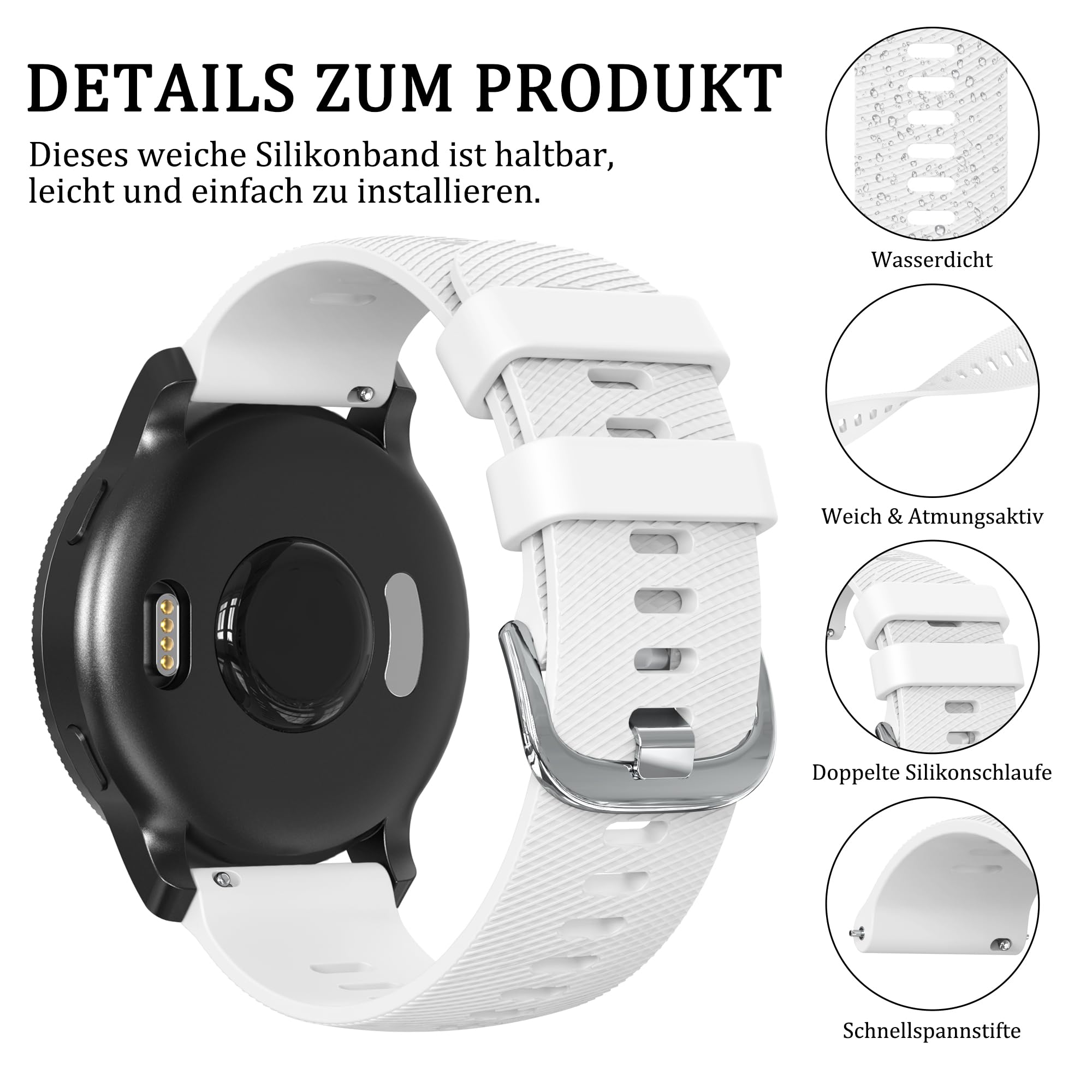 Meliya Pasek do Huawei Watch GT4 41 mm, Huawei Watch GT5 41 mm, miękki silikonowy pasek do zegarka 18 mm, do Huawei GT4/GT5 41 mm, smartwatch