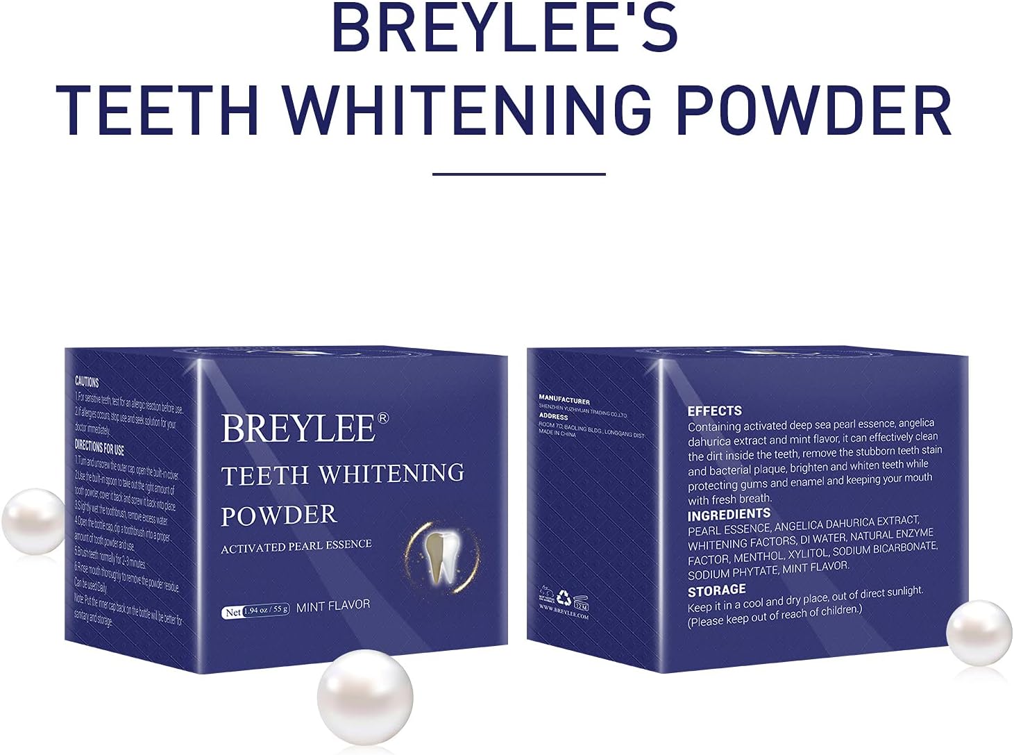 Teeth Whitening, BREYLEE Tooth Powder|Teeth Whitening Powder |Tooth Powder for Teeth Whitening|Teeth Whiten|Use to Remove Coffee/Tea, Keep Freshen Breath (55g,1.94oz) : Beauty & Personal Care