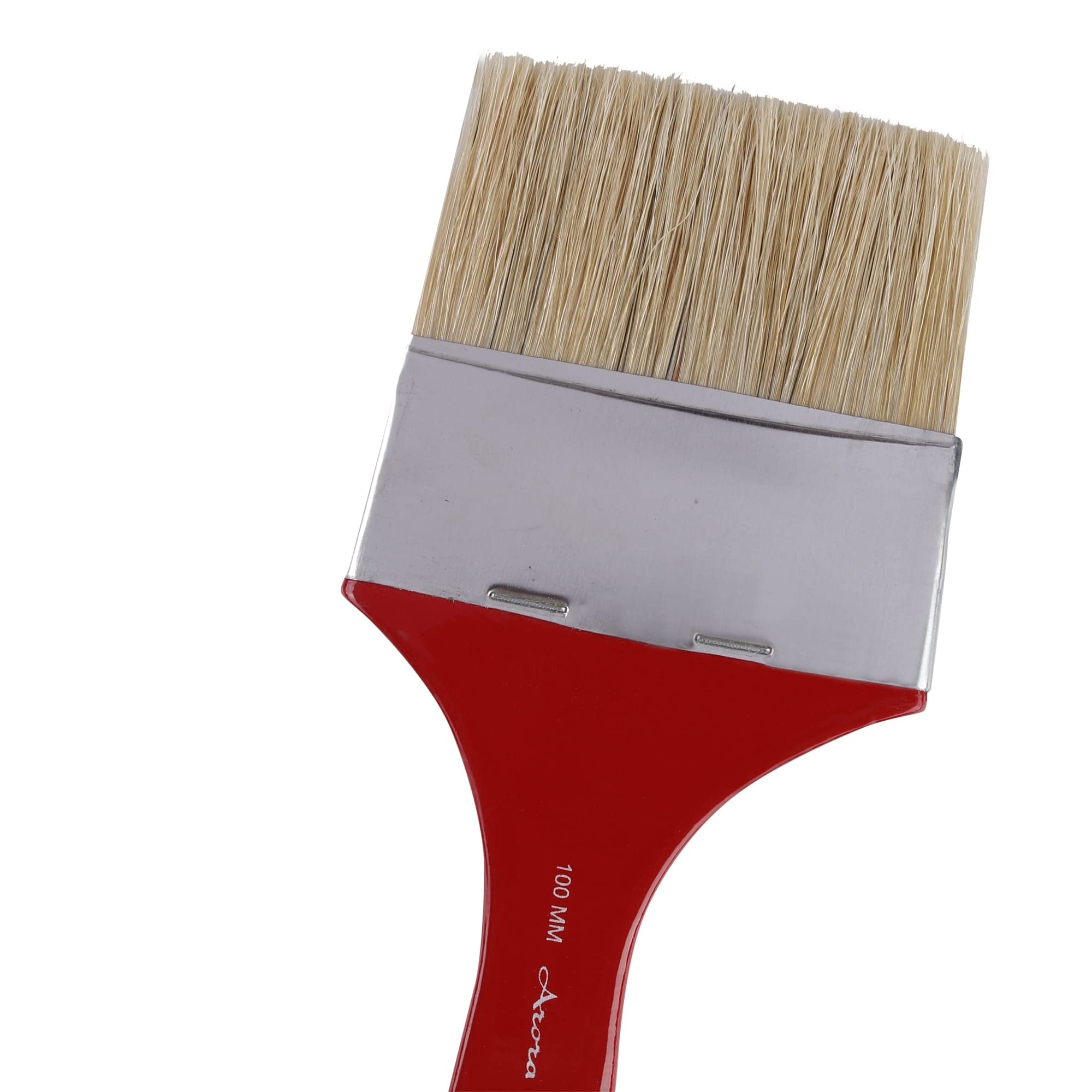 Kabeer Art Flat Hard White Hair Paint Brush Set of 4 inch for Oil Color Painting 100 mm