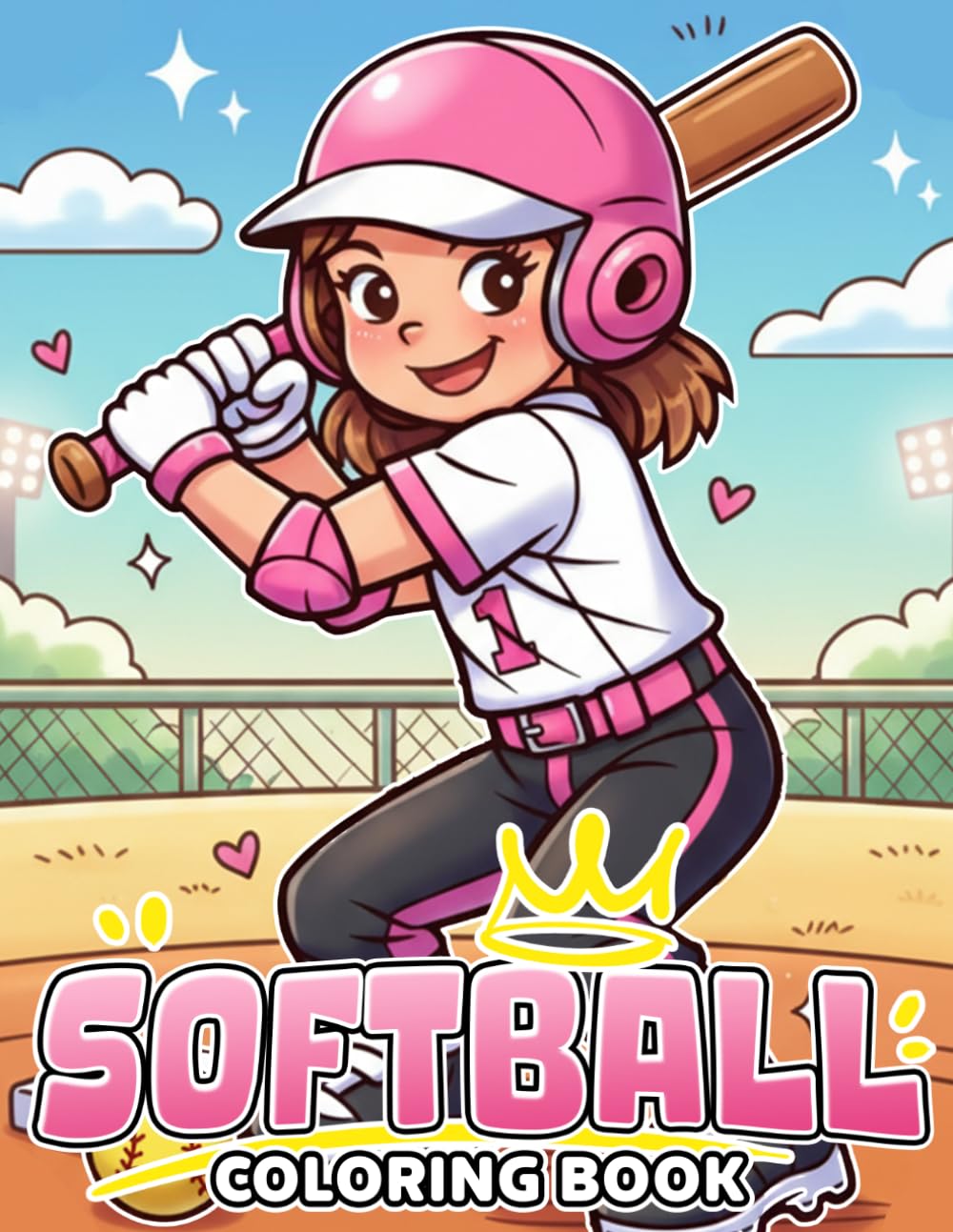 Softball Coloring Book: Fastpitch Coloring Pages Featuring Sport Players Illustrations for Teens, Young Athletes Relaxation and Creativity