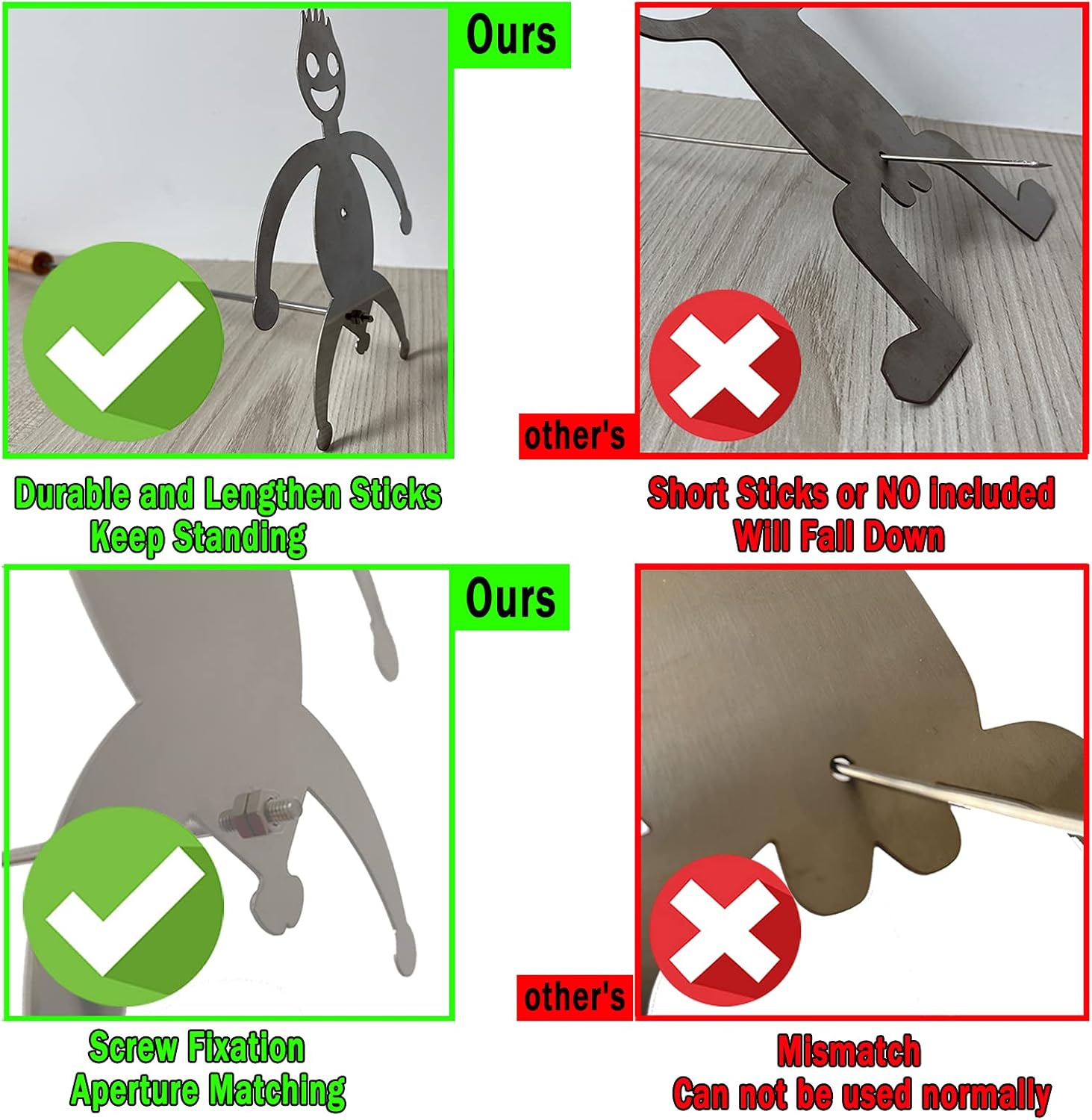 TFhalo Upgrade Steel Hot Dog Marshmallow Roasters with 2pcs Sticks,Funny Women Men Shaped Campfire Roasting Skewers Forks for BBQ,Bonfire,Screw-Retained : Patio, Lawn & Garden