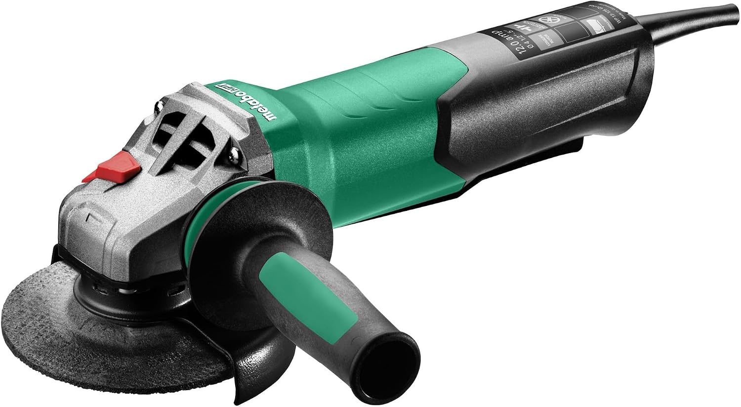 Metabo 4-1/2-Inch / 5-Inch Angle Grinder, 11,000 RPM, 12 Amp, AC/DC, Non-Locking Paddle Switch, Safety Clutch, M-Quick Wheel Change, Made in Germany, WP 13-125 Quick, 603629420, Green