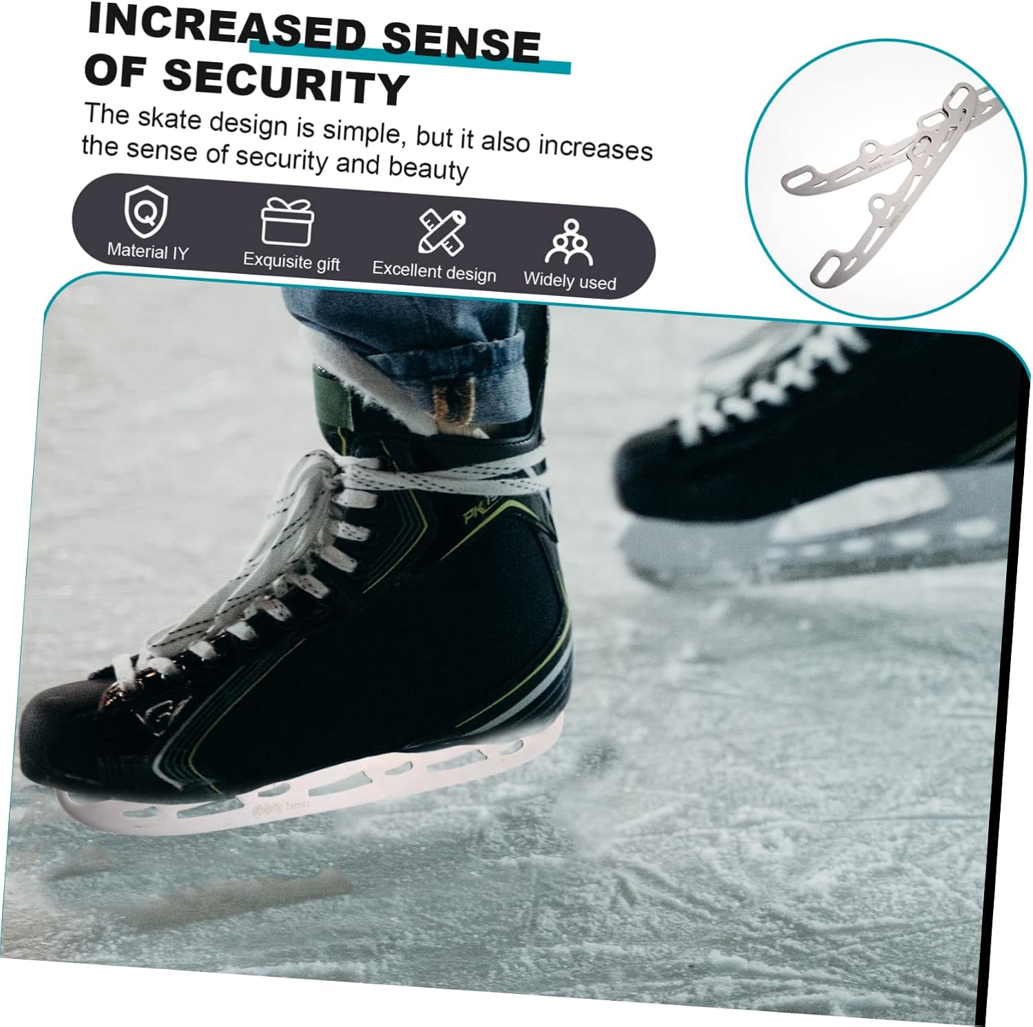 Garneck 1set Stainless Steel Kids Replaceable Skating Blades for Roller Skating Compatible Ice Hockey and Figure Skates Simple Design for Easy Conversion to Ice Skates