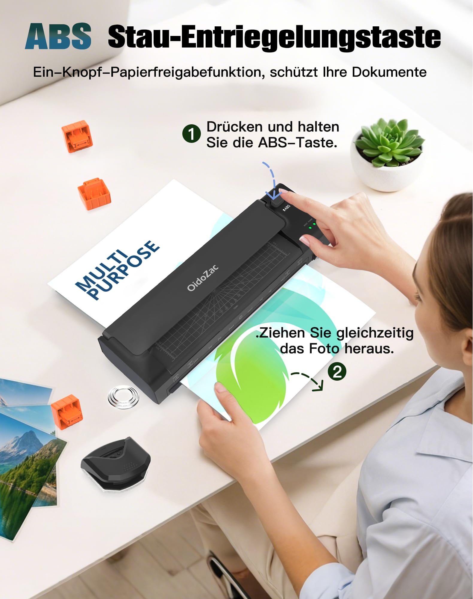 A3 Laminiergerät mit 20 Laminierfolien – Heiß und Kalt Foliergerät für A3 A4 A5 A6 mit Papierschneider und Eckenabrunder für Büro, Schule, Geschäft und Zuhause, Schwarz