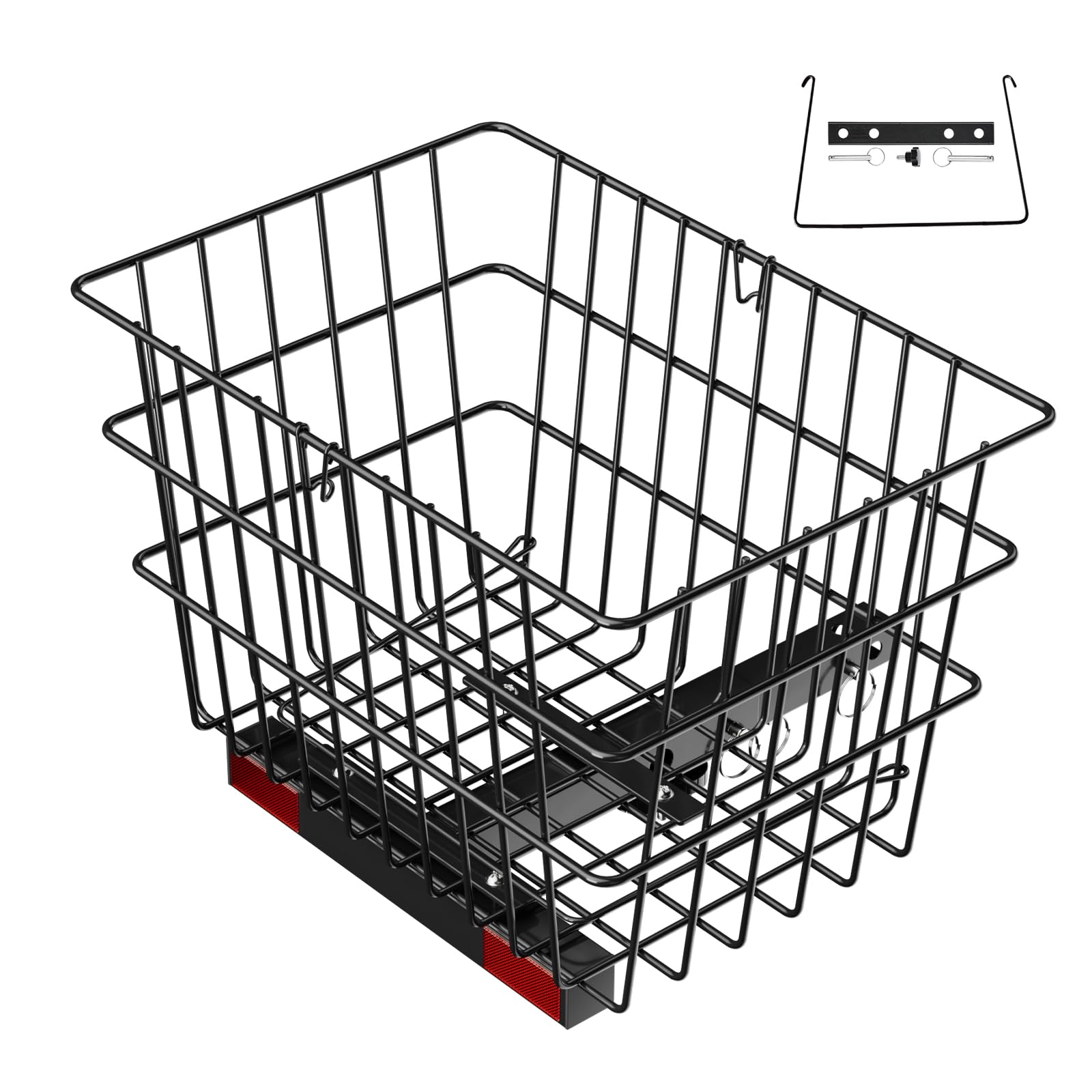 VEVOR Cestino Posteriore per Scooter, Cestino in Filo Metallico Resistente con Maniglia, per il Carico, Funziona con Ricevitore, Compatibile con Maggior Parte Scooter 390 x 270 x 250 mm