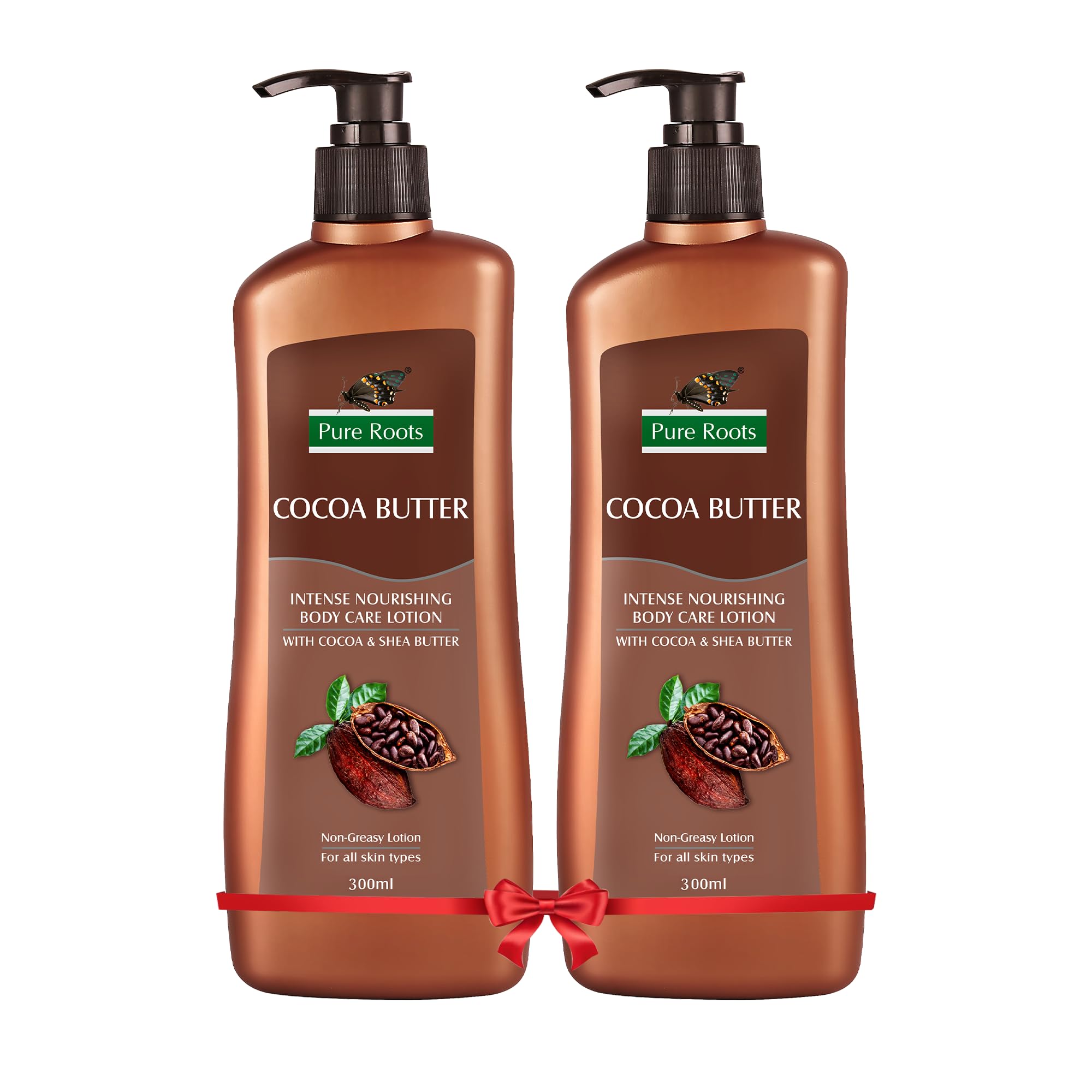 Pure Roots Cocoa Butter Body Lotion, 300ml (Pack of 2) | All Skin Types | Instant Hydration In Summer | Fast Absorbing and Non-sticky | For Men & Women-image-8