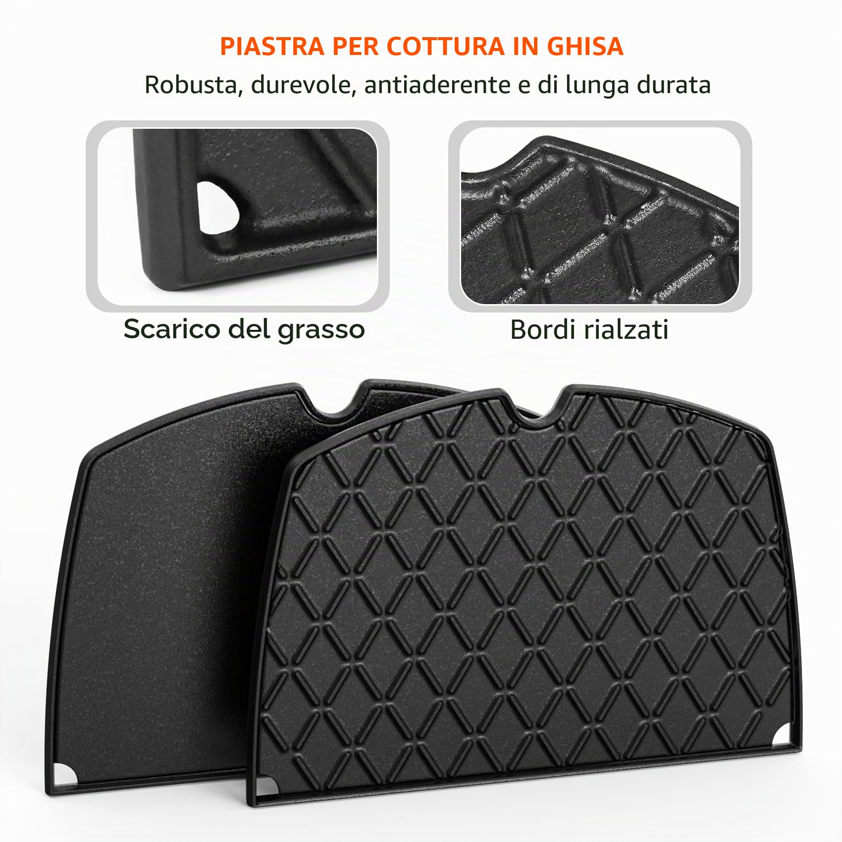 Onlyfire Piastra in Ghisa Weber Serie Q100/Q1000 - Griglia a Gas Q100/Q1200/Q1400/Q120/Q140 Ricambio 6558, 1 Pezzo