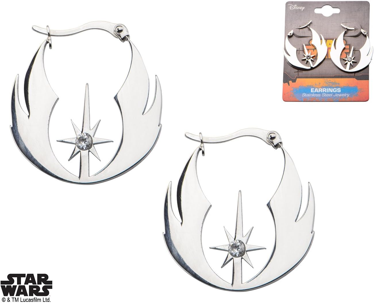 Star Wars Jedi Order Women's CZ Hoop Earrings Stainless Steel