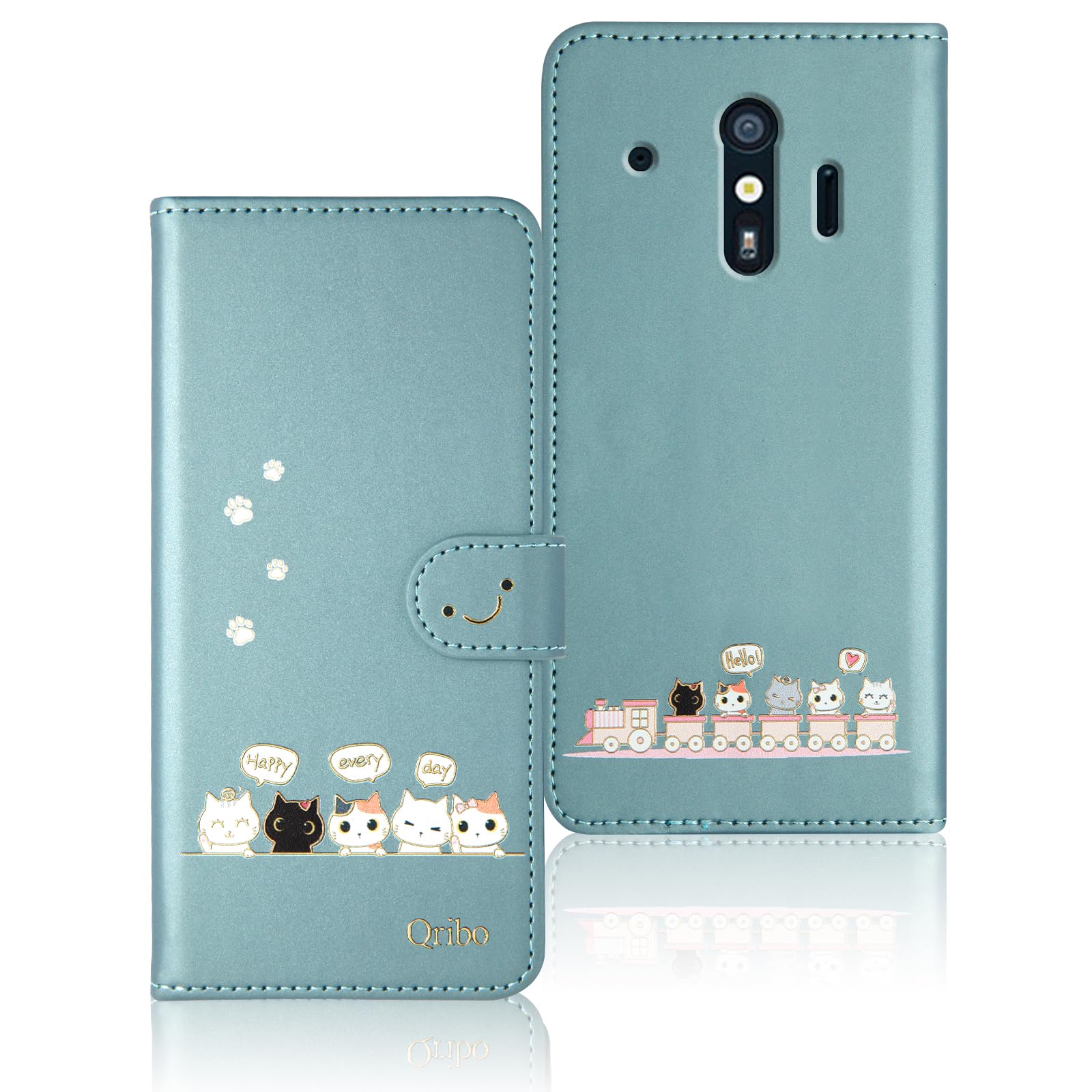 Amazon.co.jp: Qribo らくらくスマートフォン F-42A ケース 手帳型