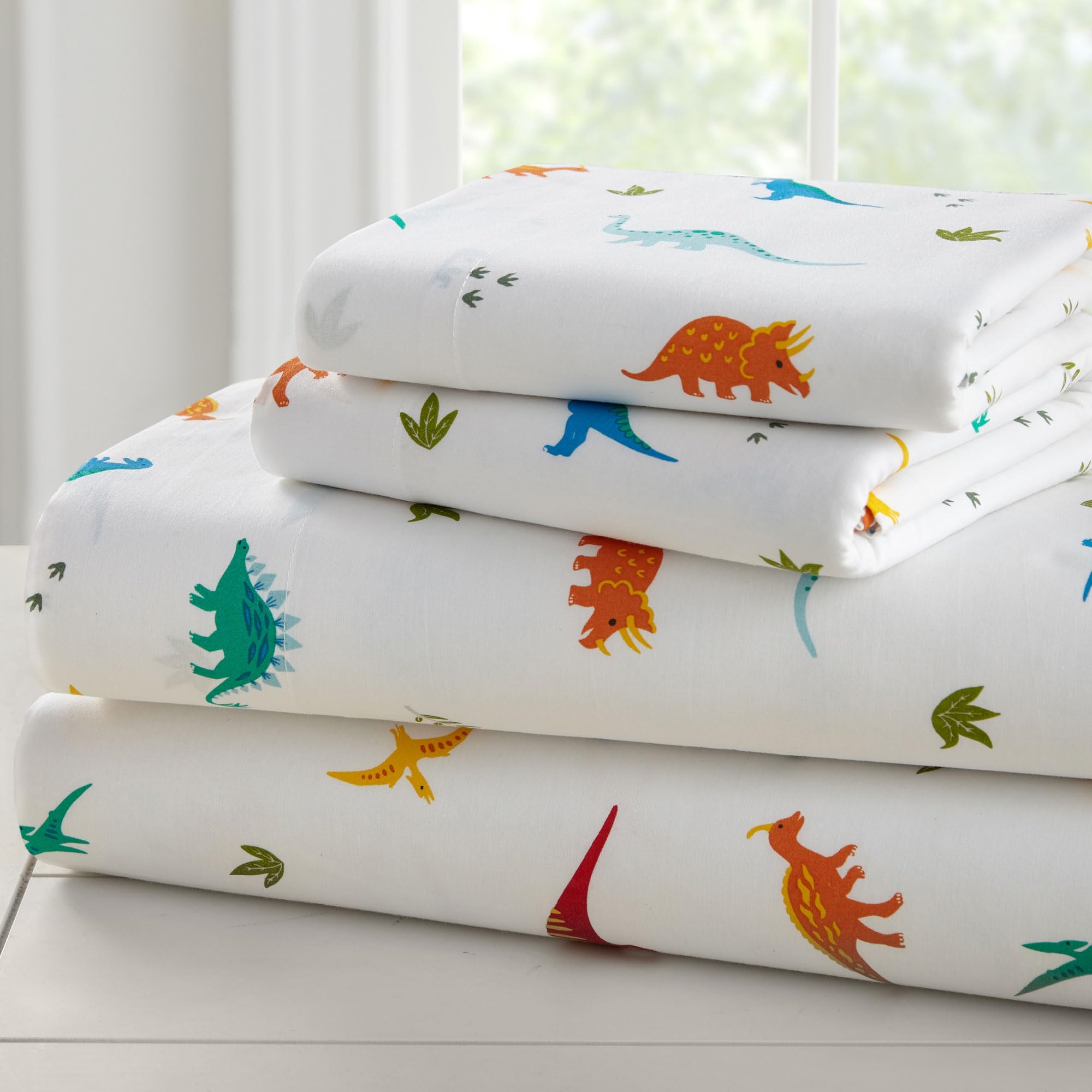Drap housse dinosaure en microfibre douce Wildkin contre les nuits agitées