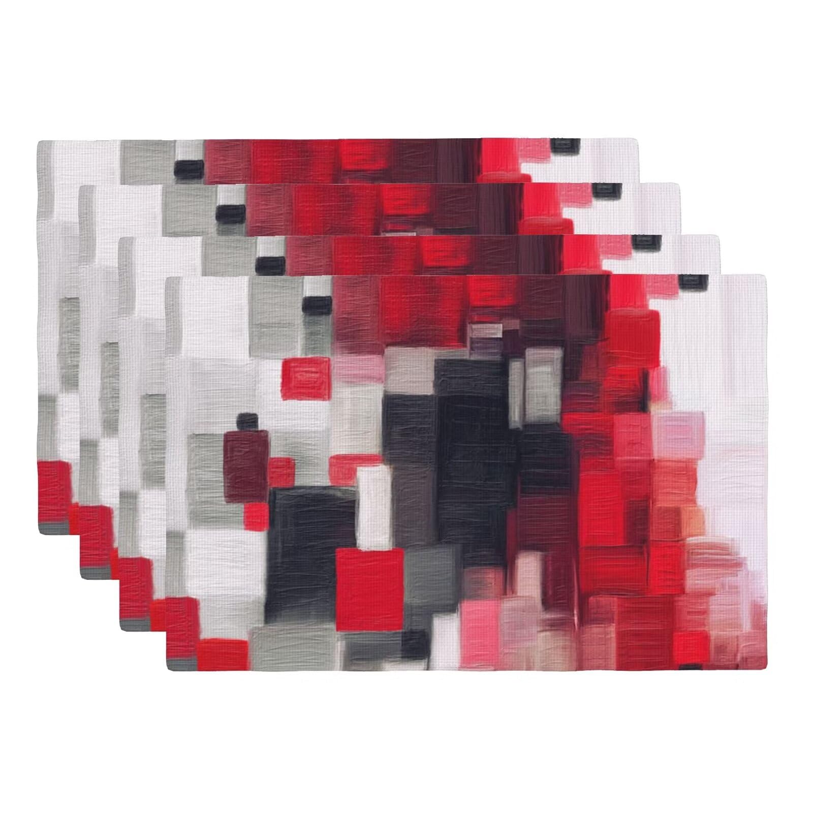 Fall Plaid Placemats Set Of 4 Orange Navy Blue Buffalo Plaid Thanksgiving Themed Table Mats Farmhouse Place Mats Washable Linen Placemat For Party Kitchen Dining Decor 12x18 Inch