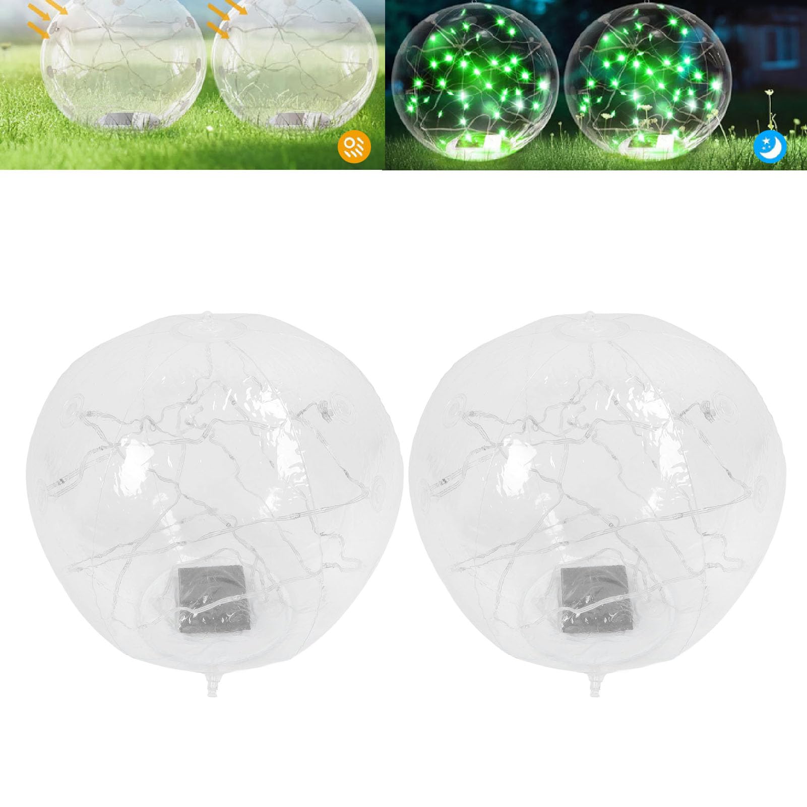 Wakects Solar Schwimmende Pool Beleuchtung, Schwimmkugeln Teich Solar, 2 Stück 14 Inch Schwimmende Pool Licht, für Miniteich Terrassenteich Solarbrunnen Garten Balkon