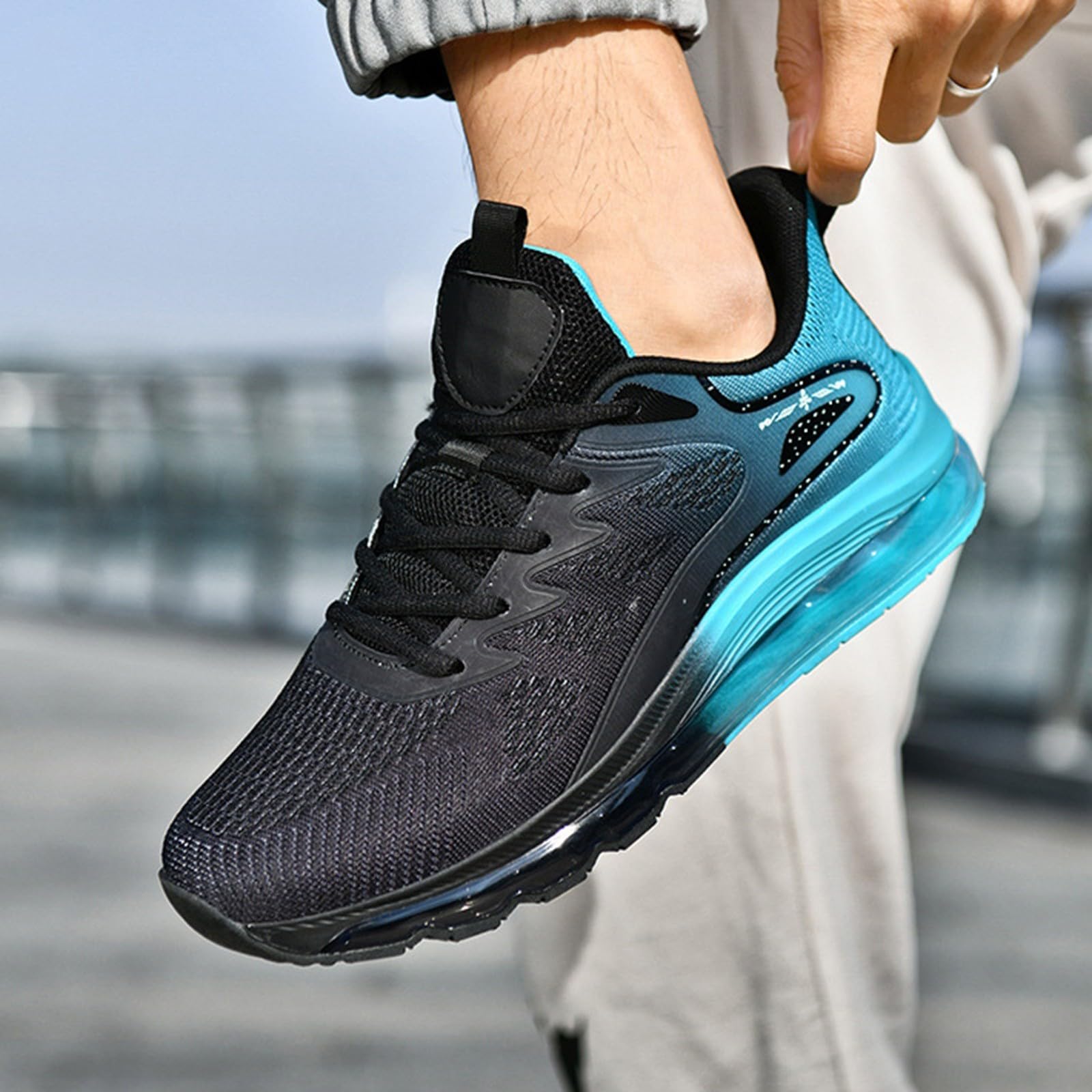 Generisch Zapatillas de baloncesto para hombre de malla Ombre, antideslizantes, suaves, con soporte para el arco del pie, transpirables, zapatillas de bádminton, zapatillas de correr amortiguadas