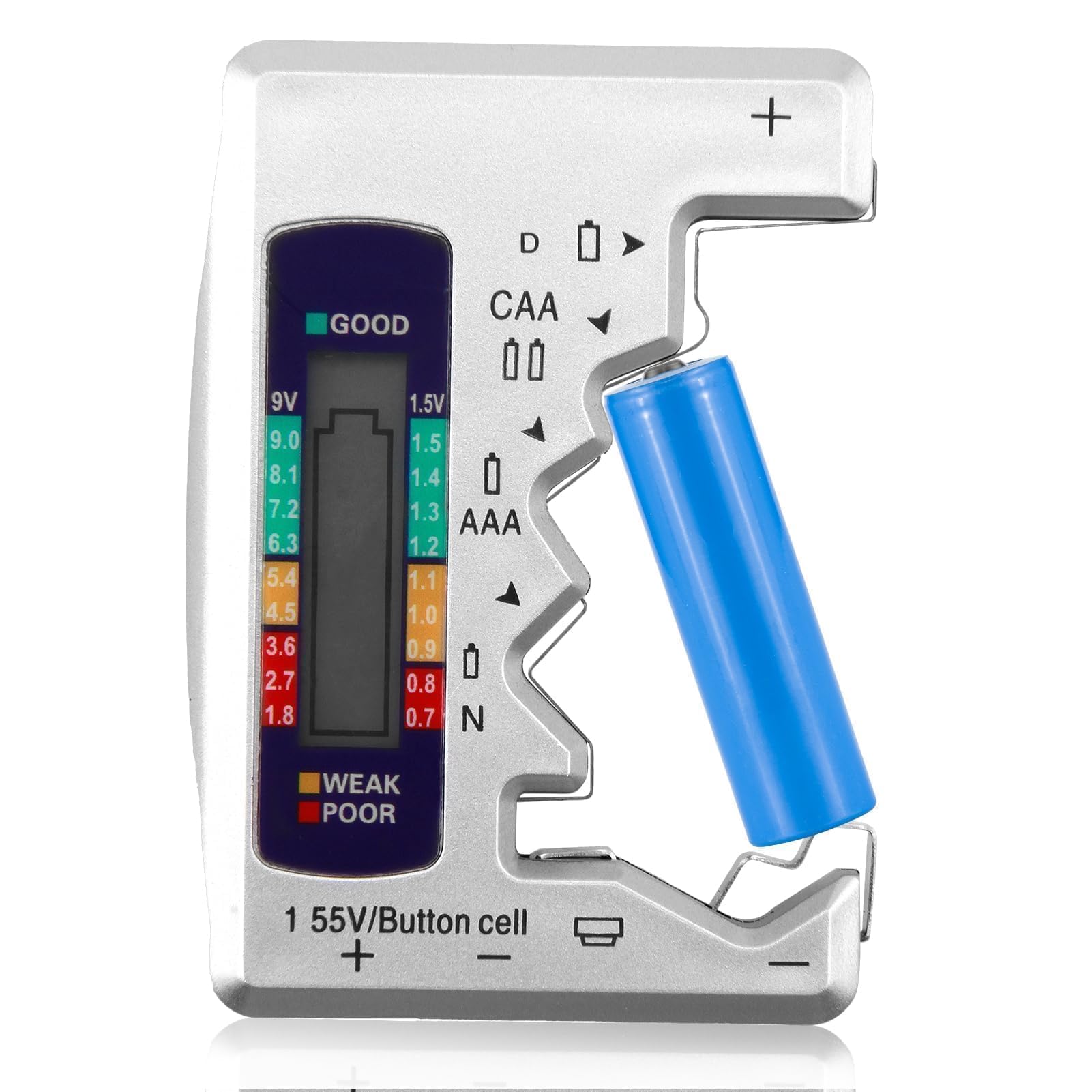 Testeur de batterie universel numérique pour piles AA AAA C D 9 V 1,55 V