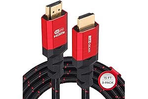 Ritz Gear HDMI 2.0 Multi-Pack: 3 Braided 15ft HDMI 2.0 Cables