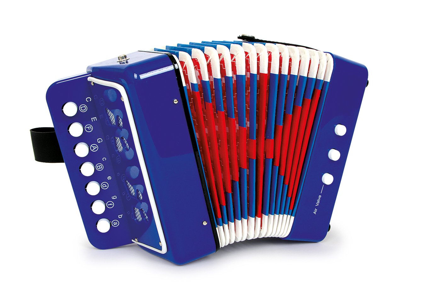Small foot 3318 Accordéon "Bleu", favorise le goût de la musique et du rythme, instrument de musique avec courroie, à partir de 3 ans
