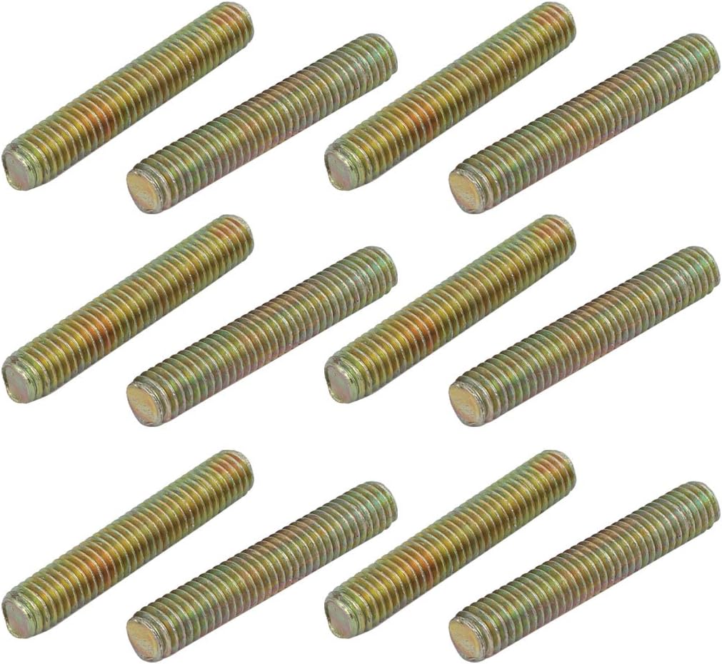 M6 Thread Home Hardware Dia 35mm Length Carbon Steel Zinc Plated Fully Threaded Rod 12pcs Model:33as555qo74